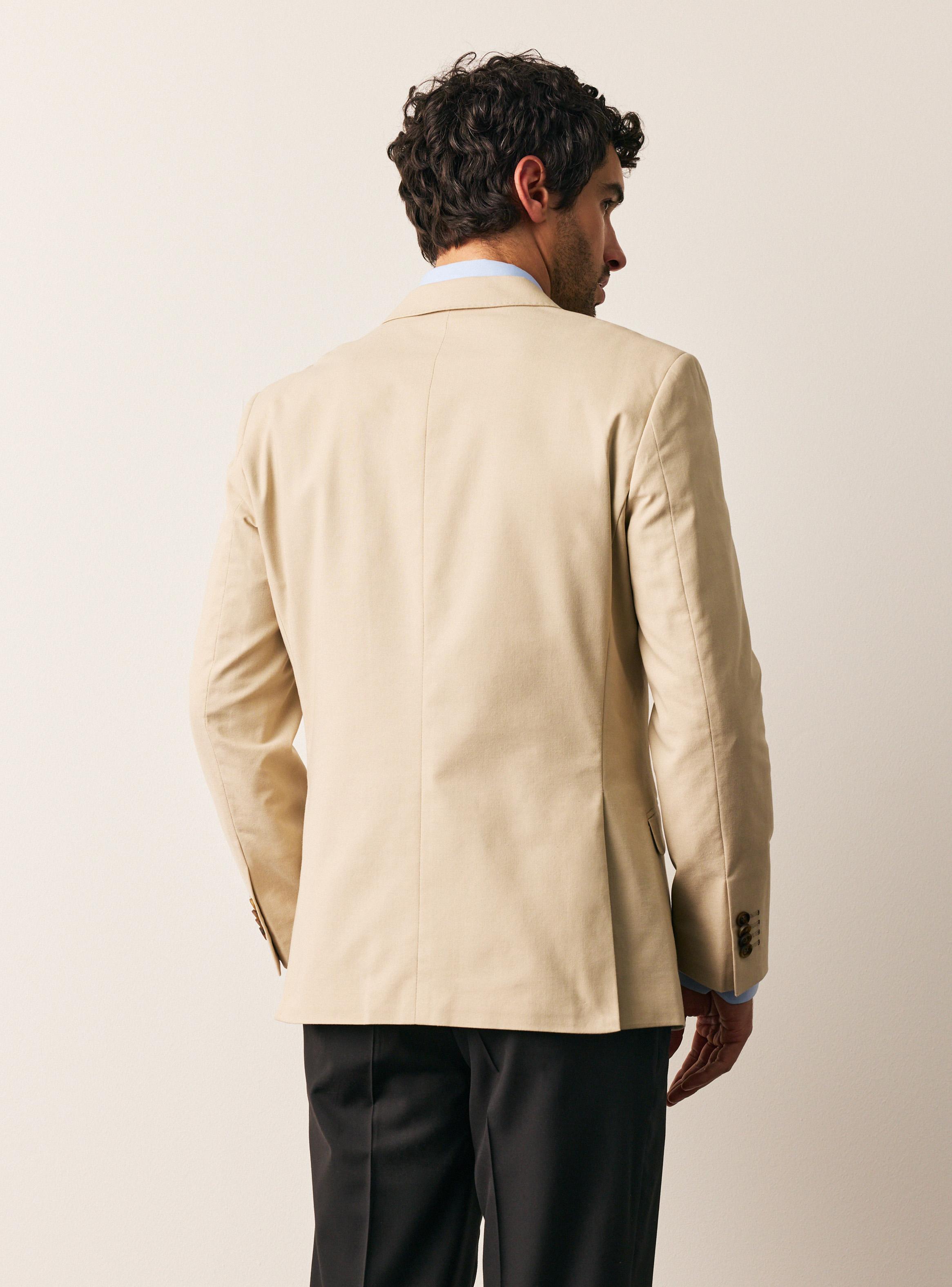Vestón Recto Liso con Lino-1