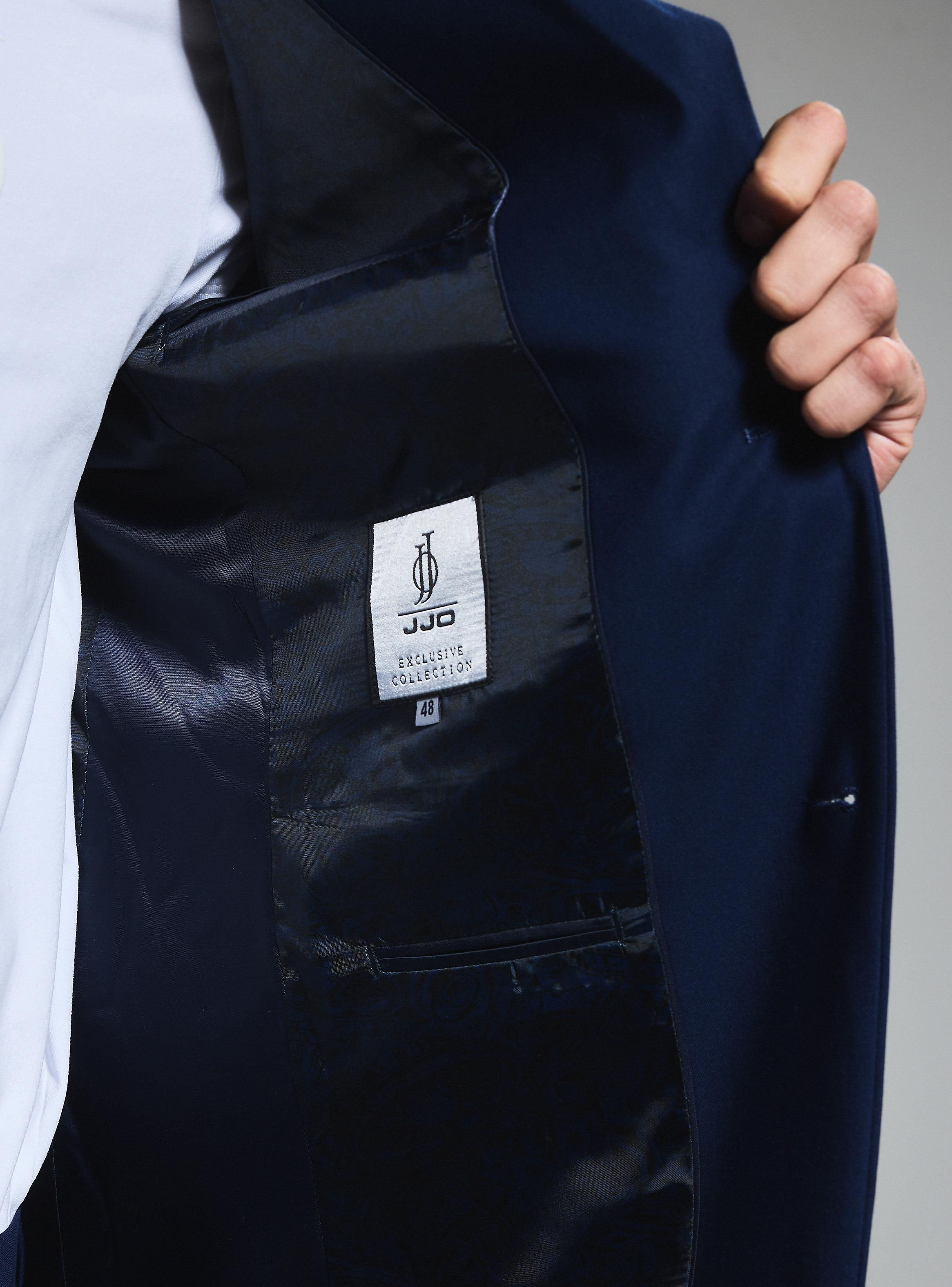 Traje Slim Liso Vivos con Tela Jacquard-3