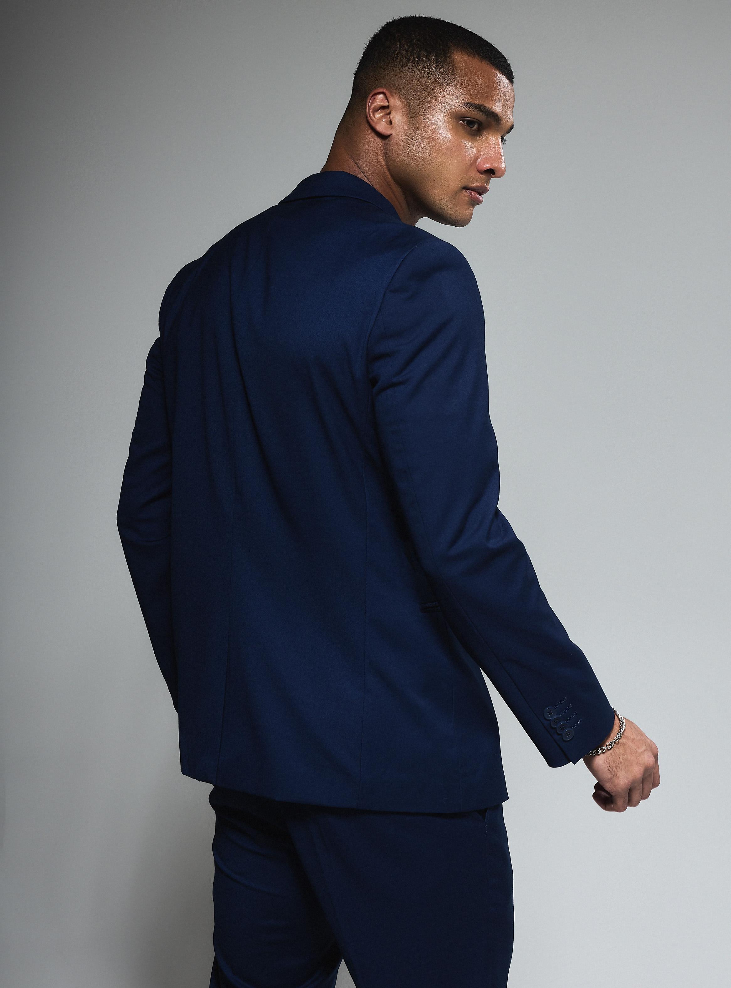 Traje Slim Liso Vivos con Tela Jacquard-1