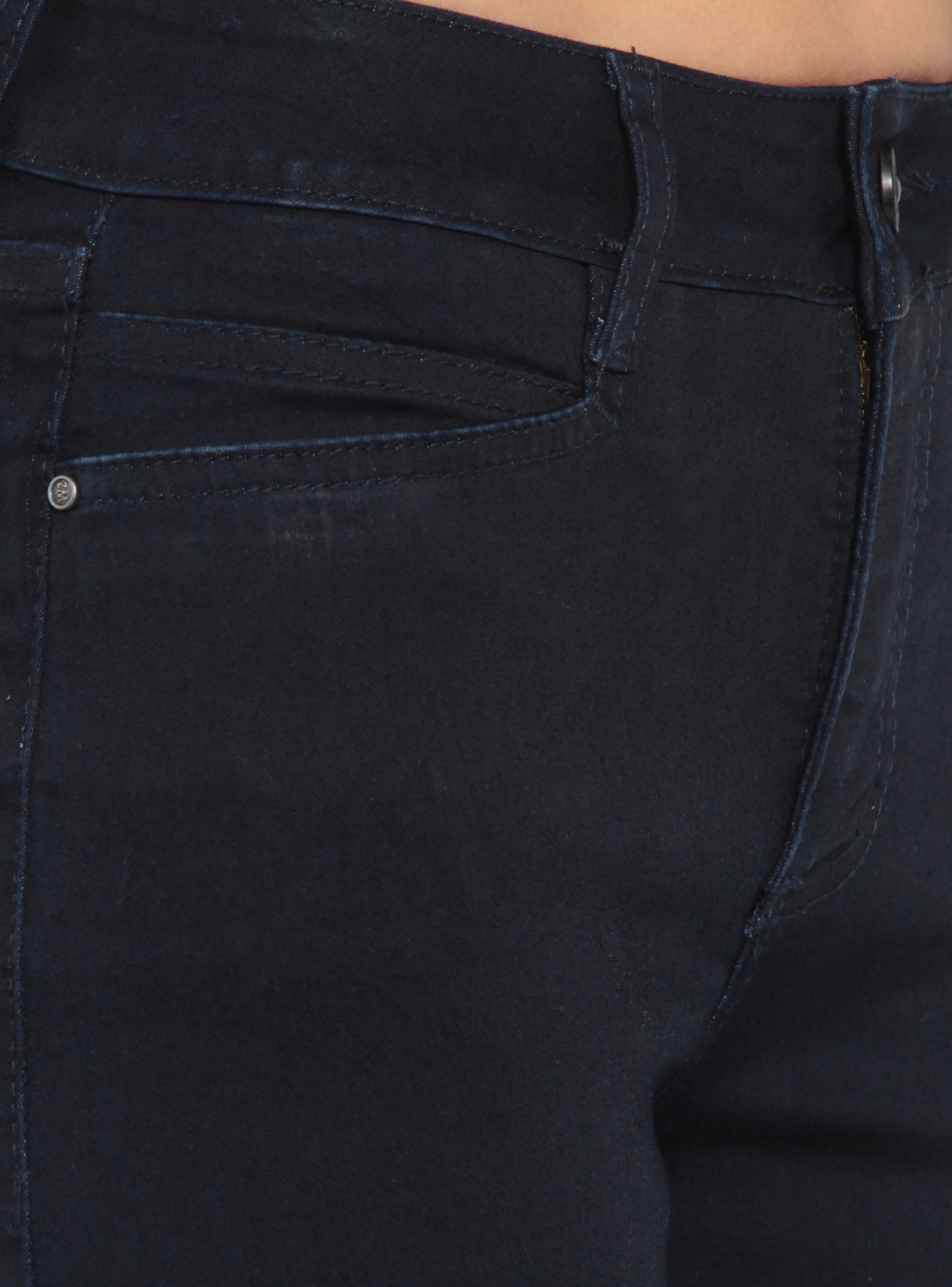 Jeans Recto Tiro Alto Pretina Básica con un Botón-2