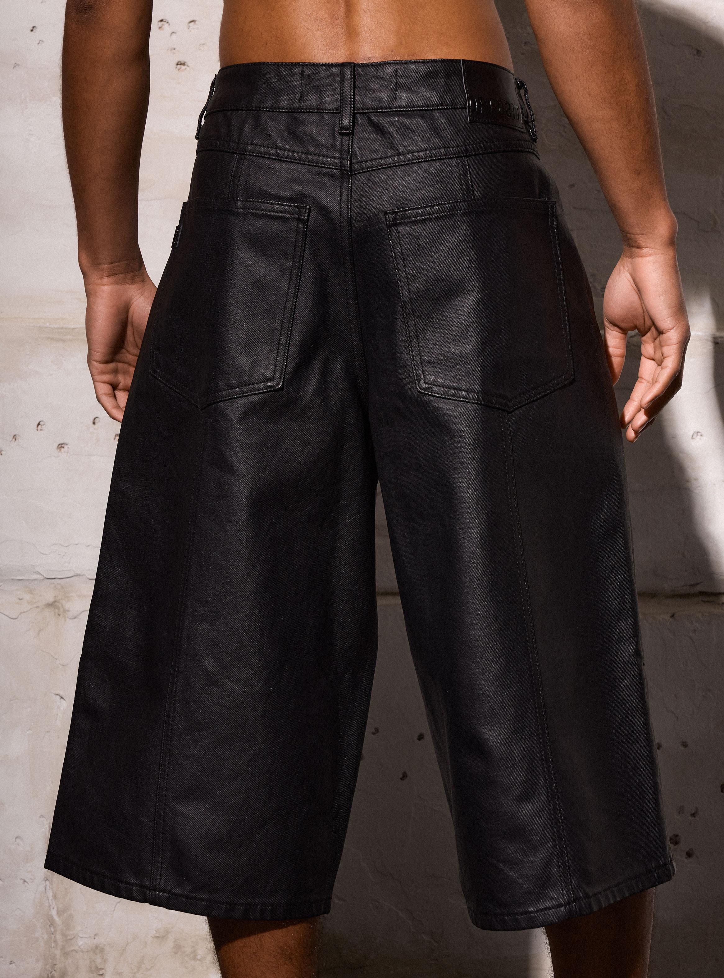 Bermuda Coated Baggy Tiro Medio-3