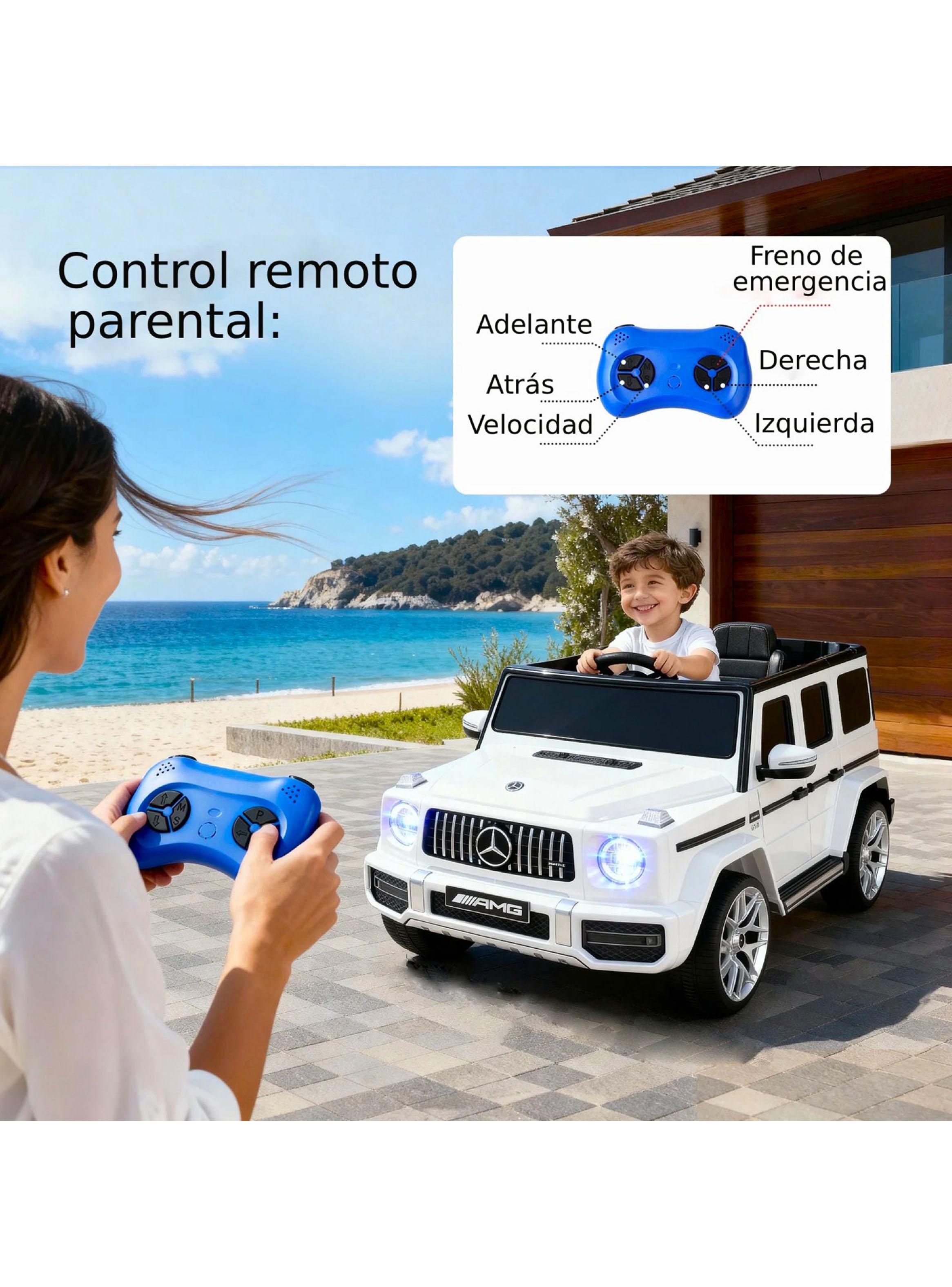 Jeep G63 Batería 12V Licencia Mercedes Benz Blanco-5