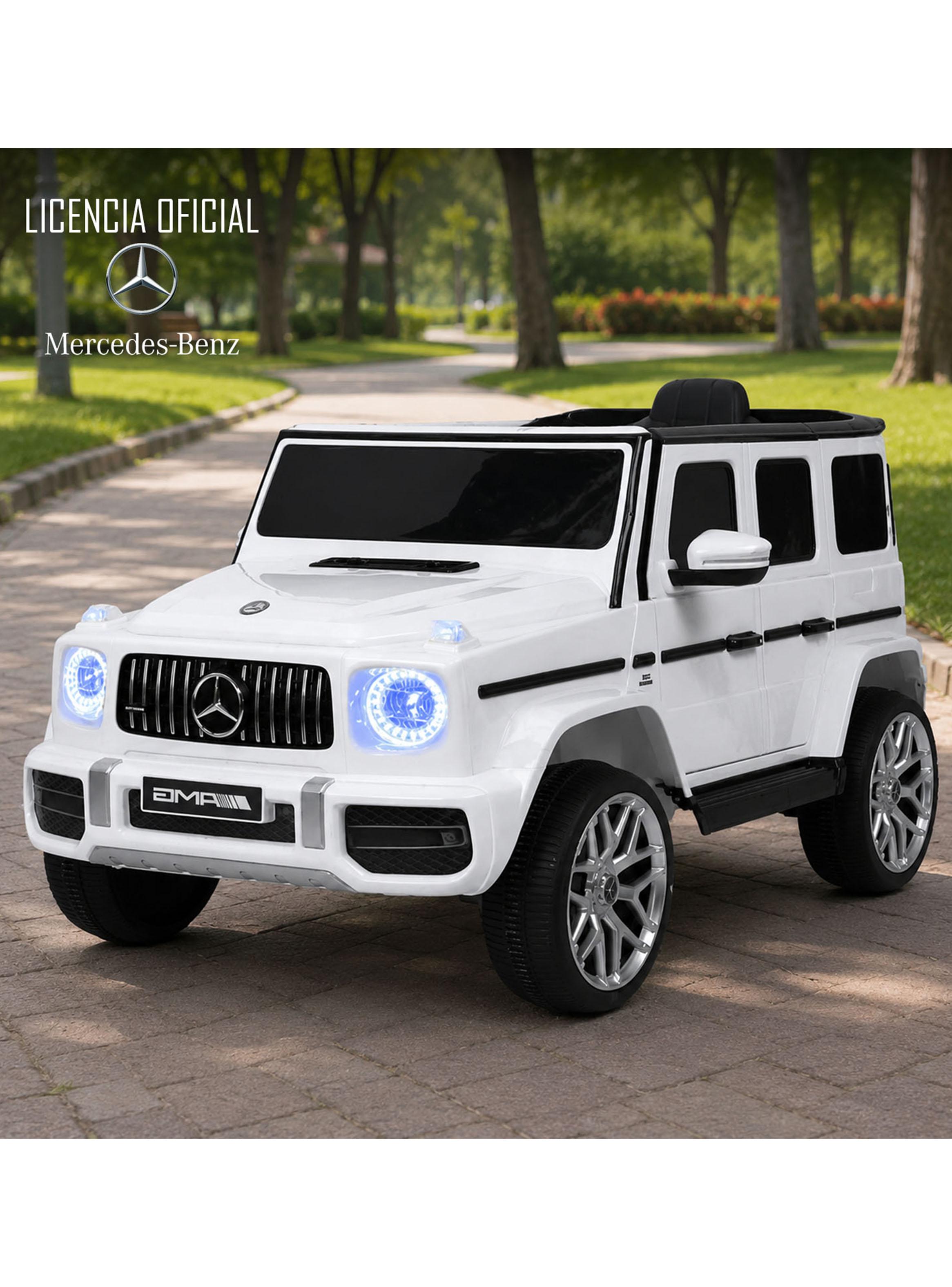 Jeep G63 Batería 12V Licencia Mercedes Benz Blanco-6