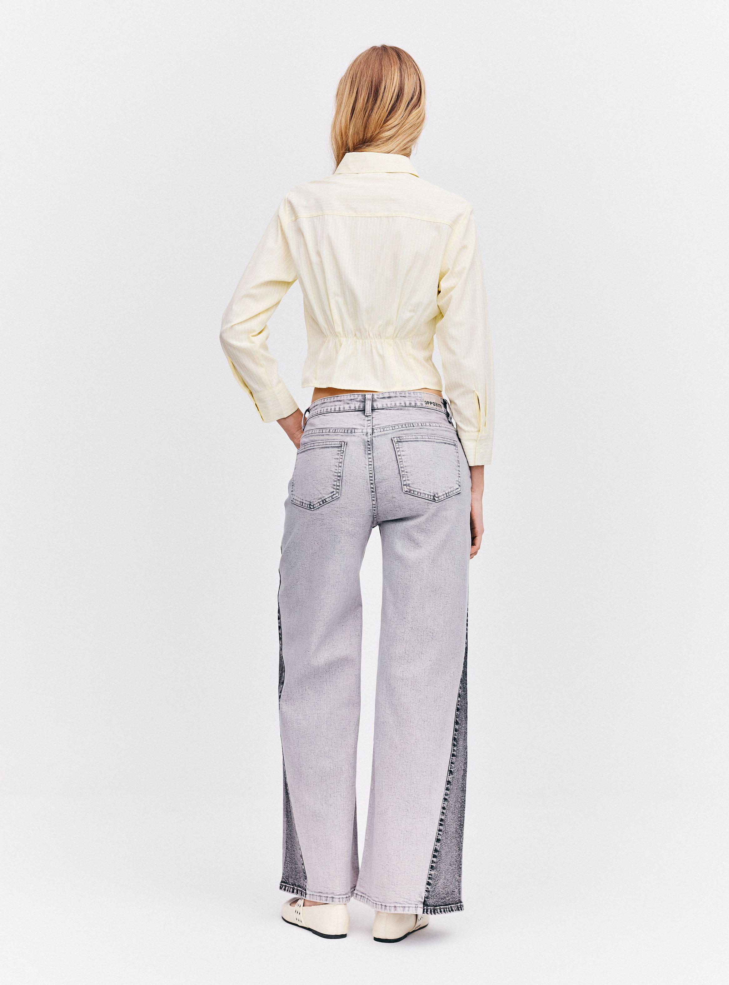 Blusa Cuello Camisero con Botón y Pinzas en Cintura-5