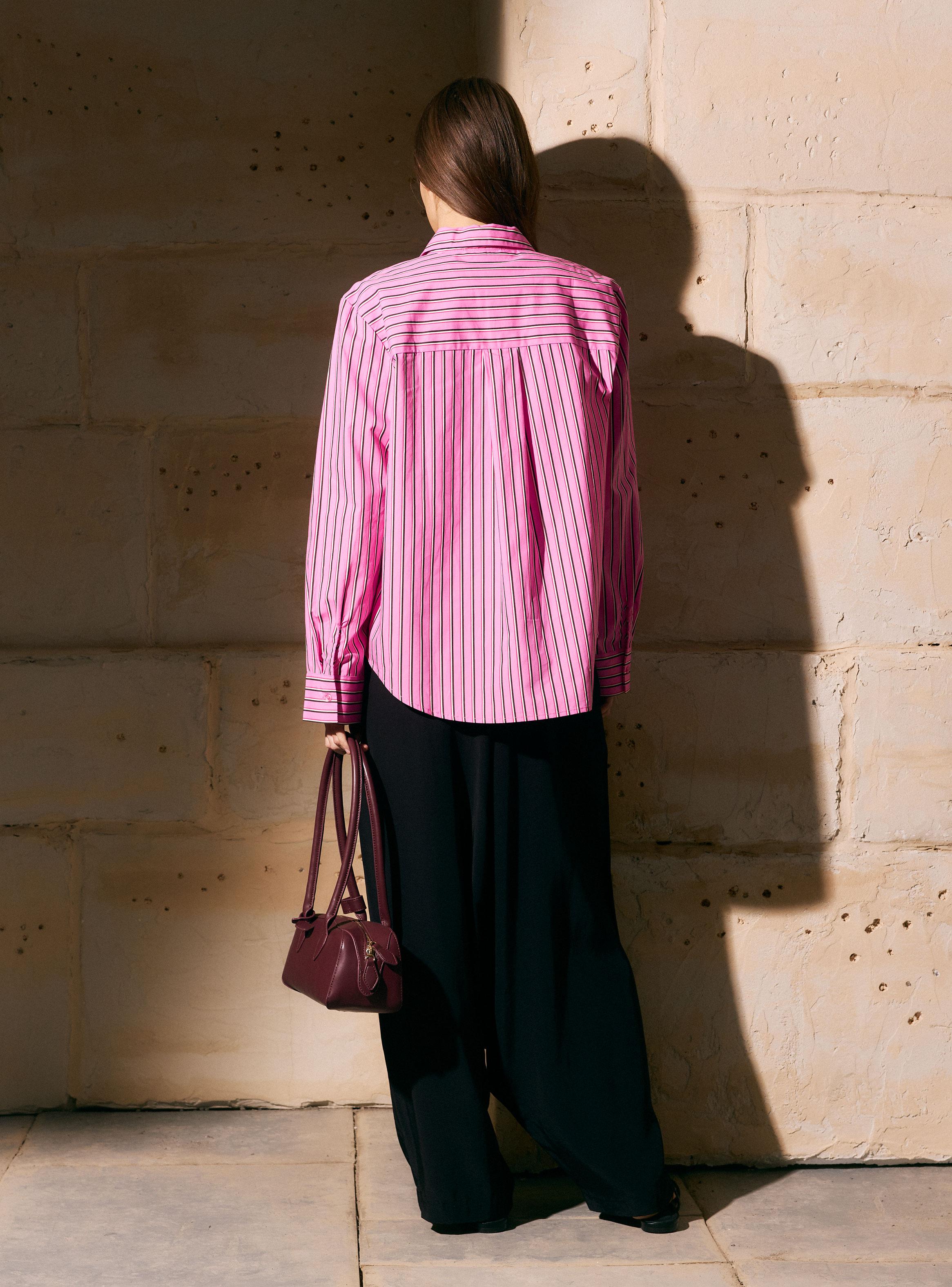 Blusa Camisera Manga Larga y Calce Relajado-5