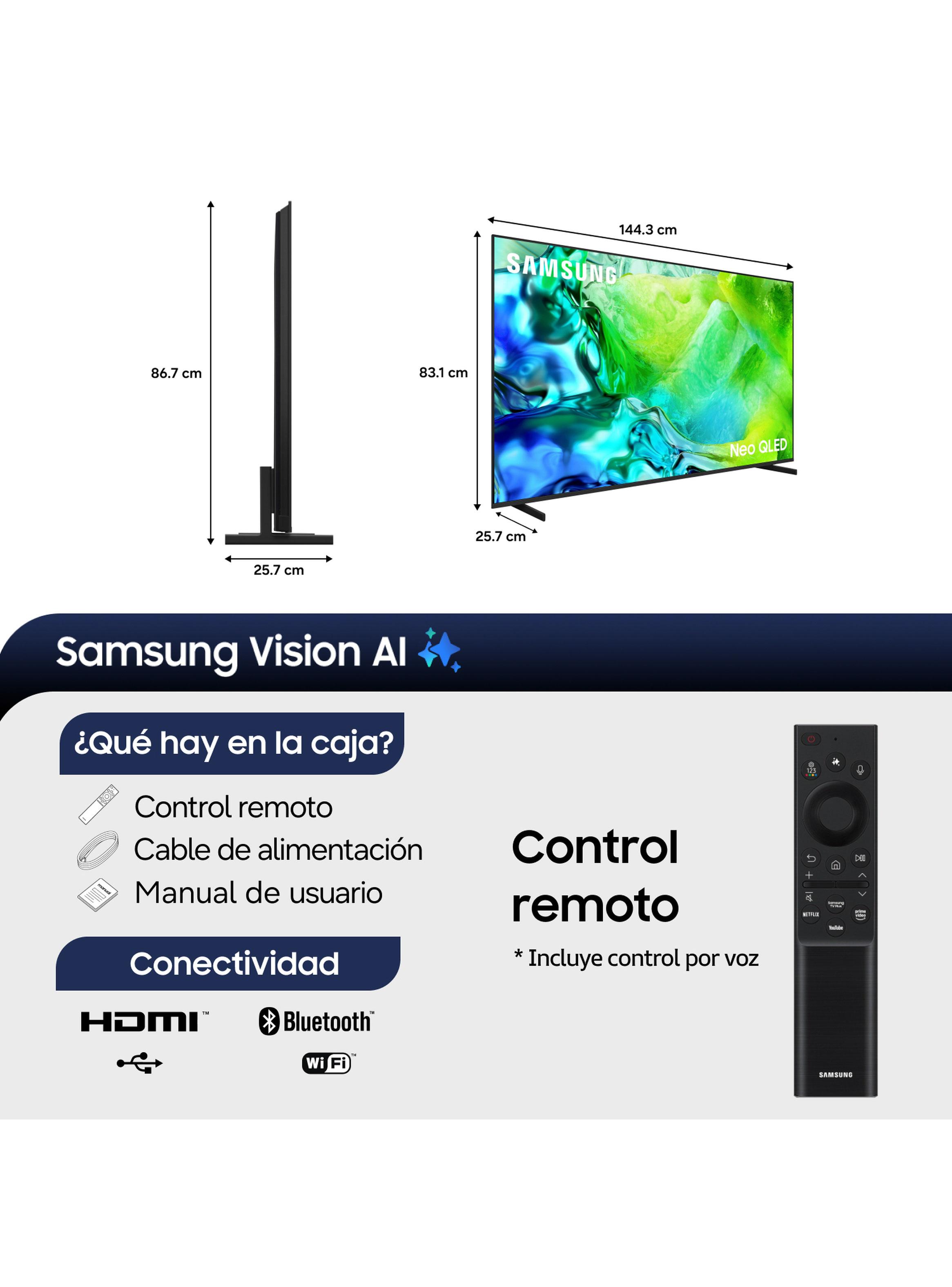 Neo QLED Smart TV 65'' 4K UHD Vision AI QN80H 2026 + Control por Voz-1