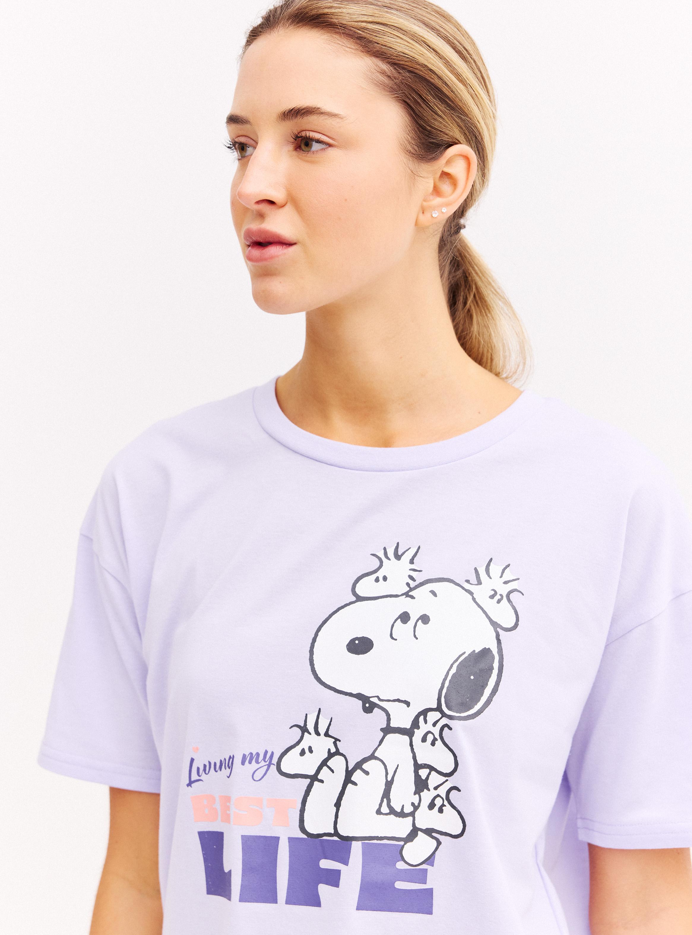 Snoppy Estampado Manga Corta-2