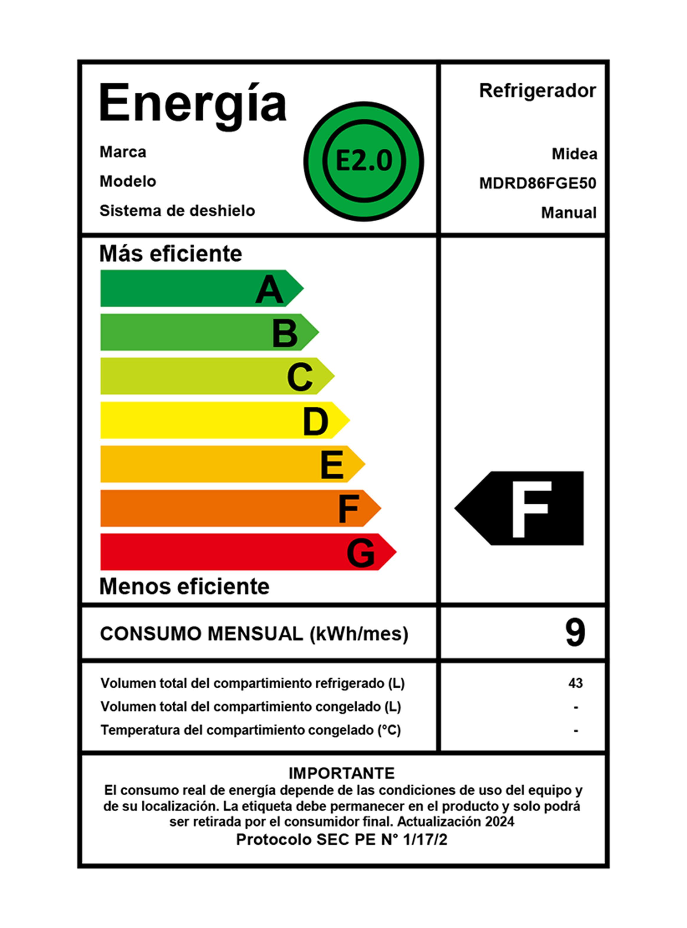 Frigobar Frío Directo 43 Litros MDRD86FGE50-4
