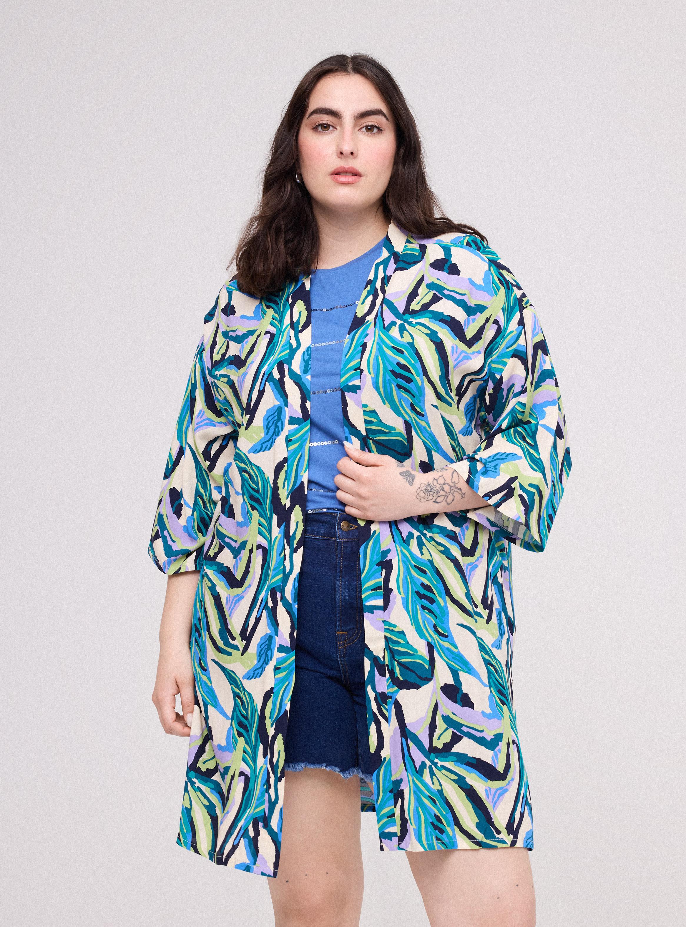 Blusa Animal Print Cuello V Abierta Fluida-0