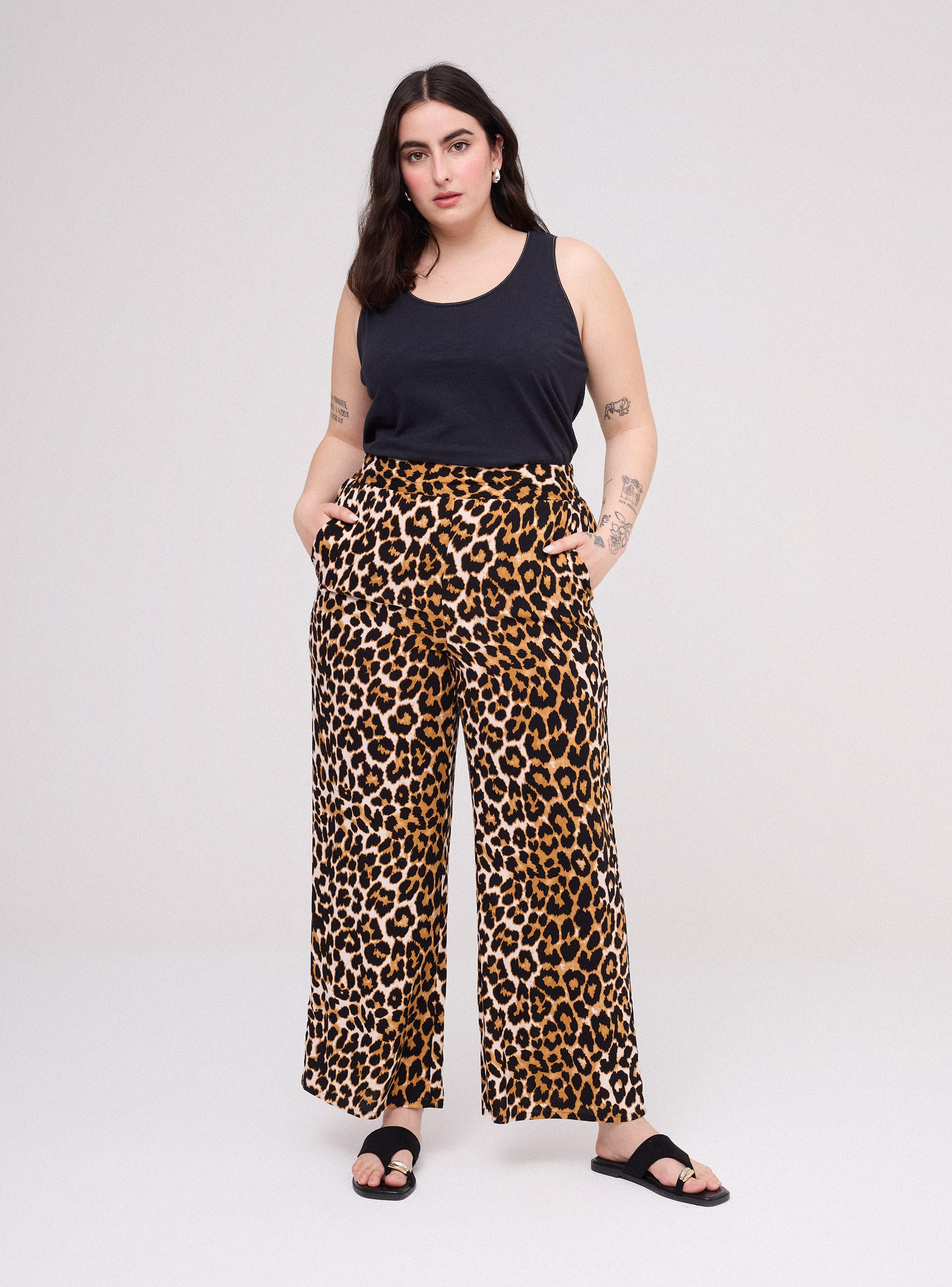 Pantalón Estampado Tiro Alto Wide Leg-4