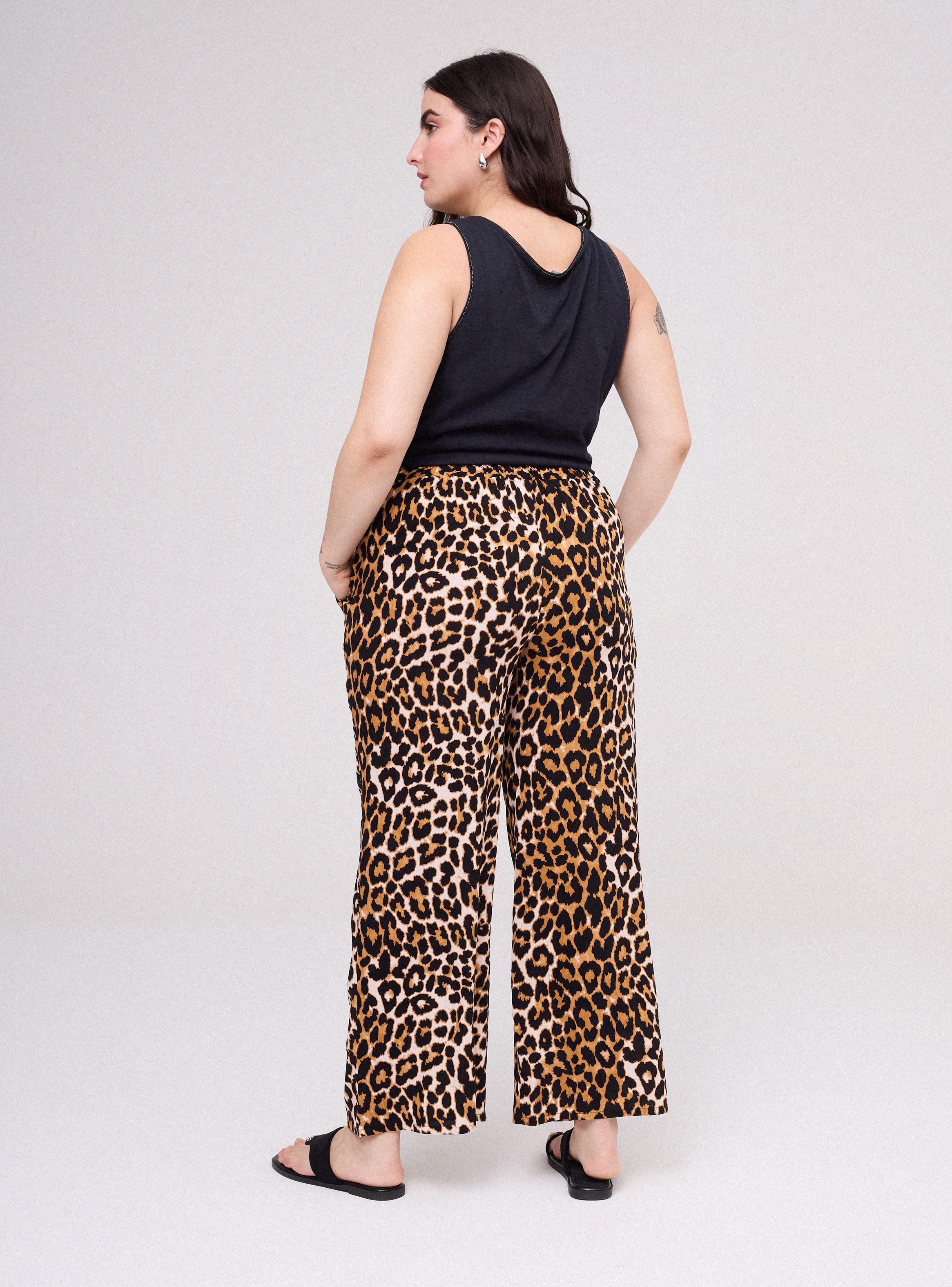 Pantalón Estampado Tiro Alto Wide Leg-5