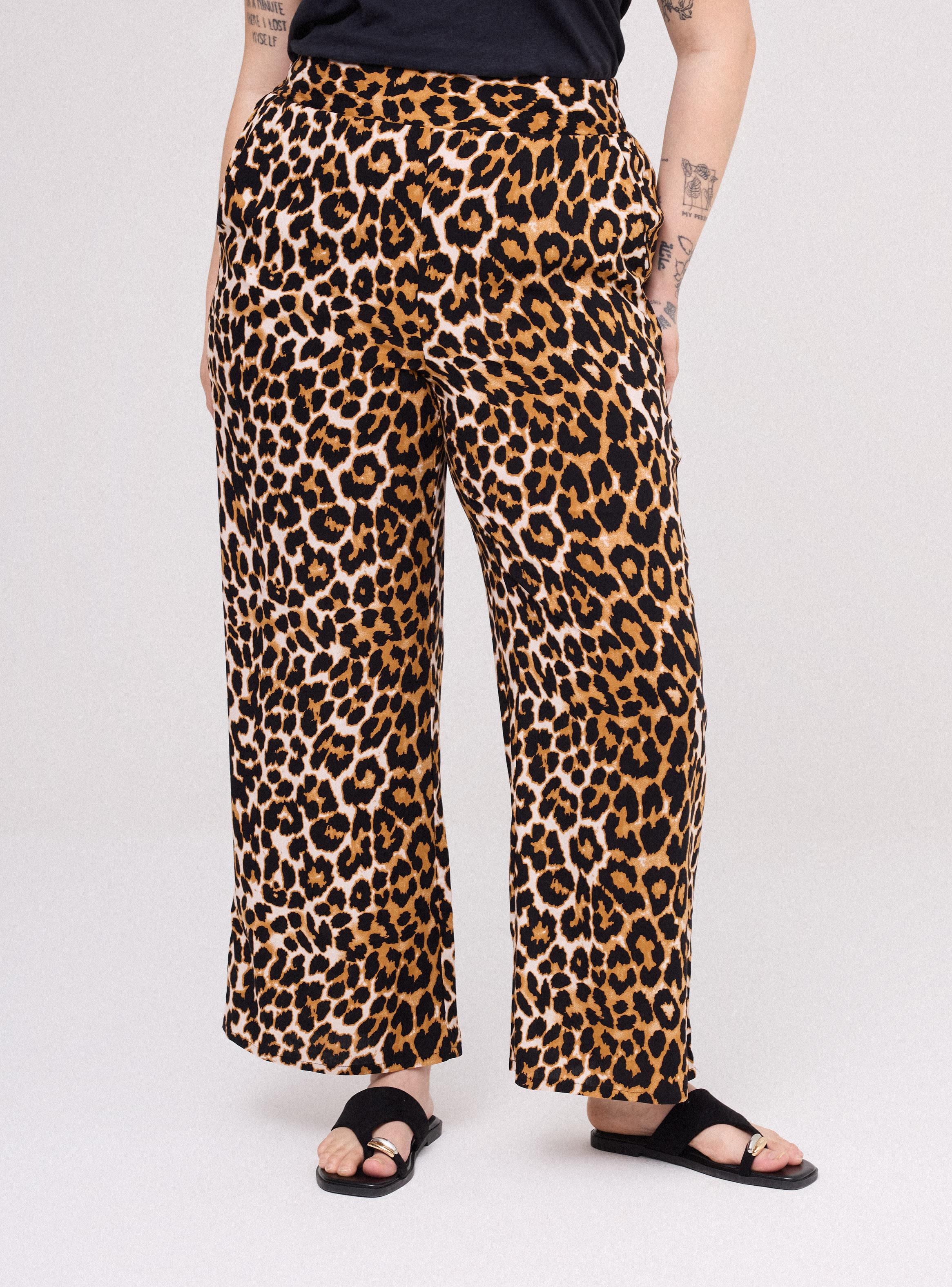Pantalón Estampado Tiro Alto Wide Leg-0