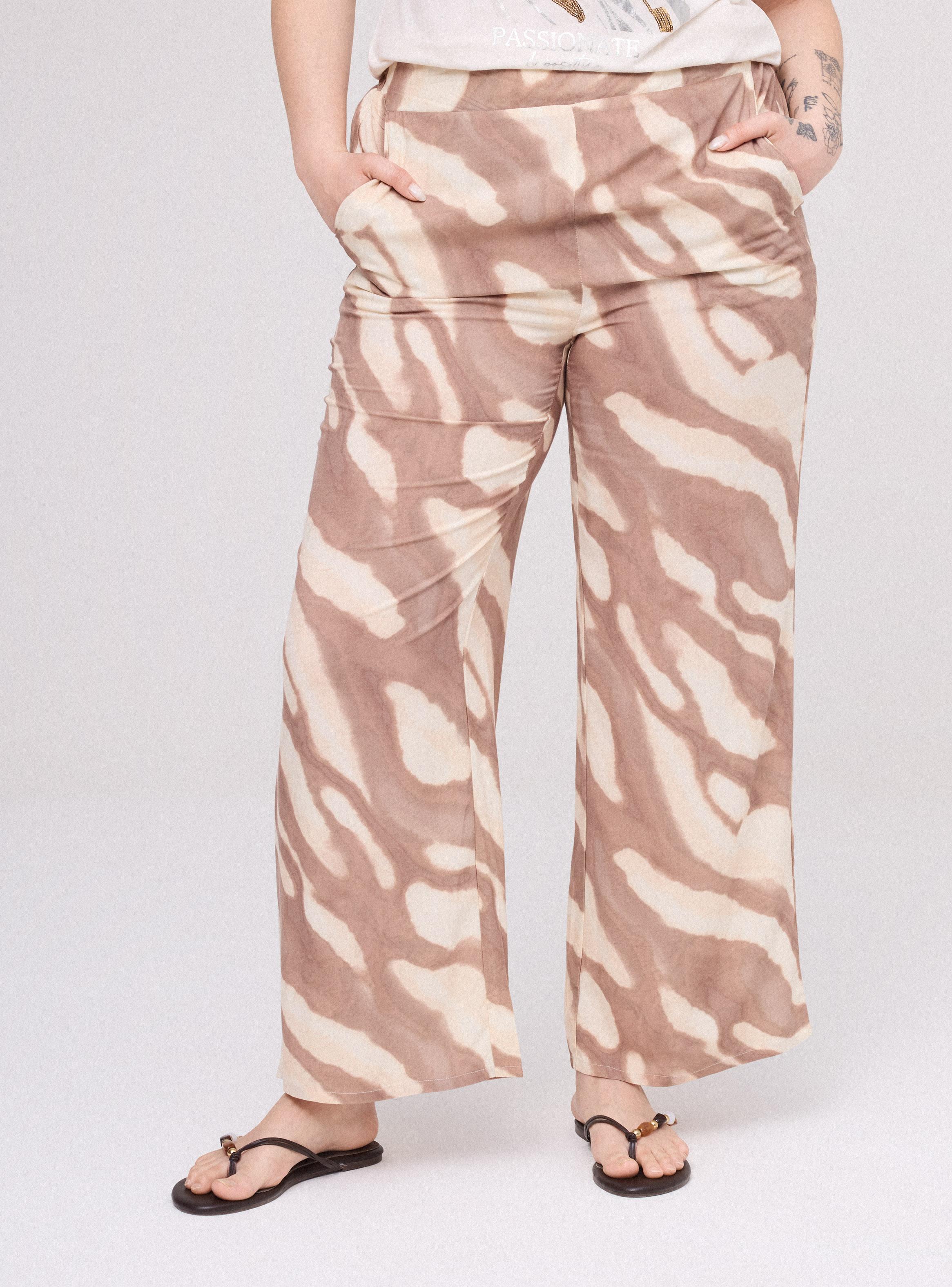 Pantalón Estampado Tiro Alto Wide Leg-0