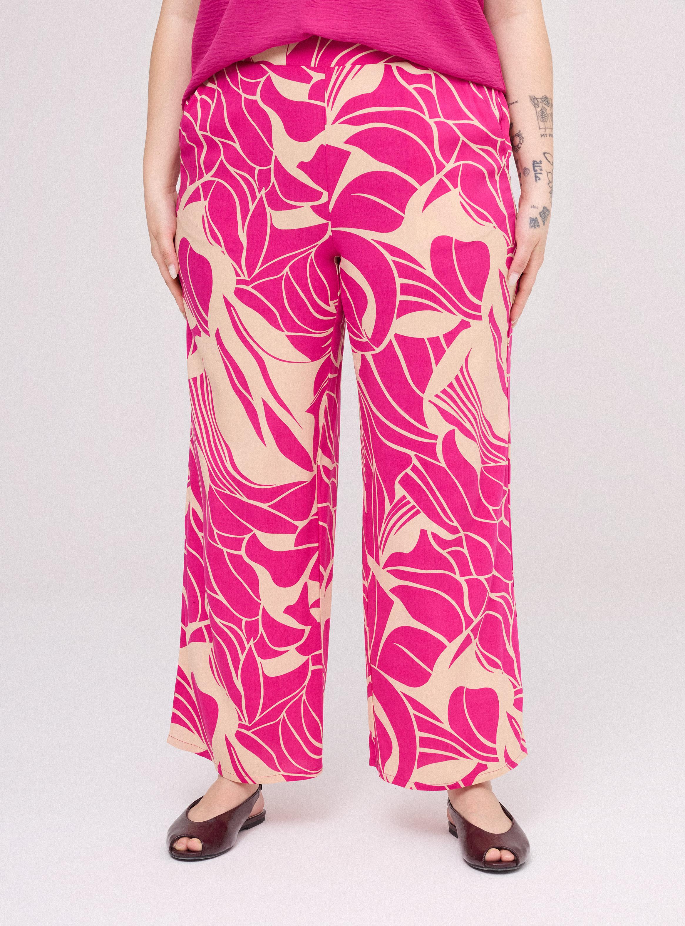Pantalón Estampado Tiro Alto Wide Leg-0