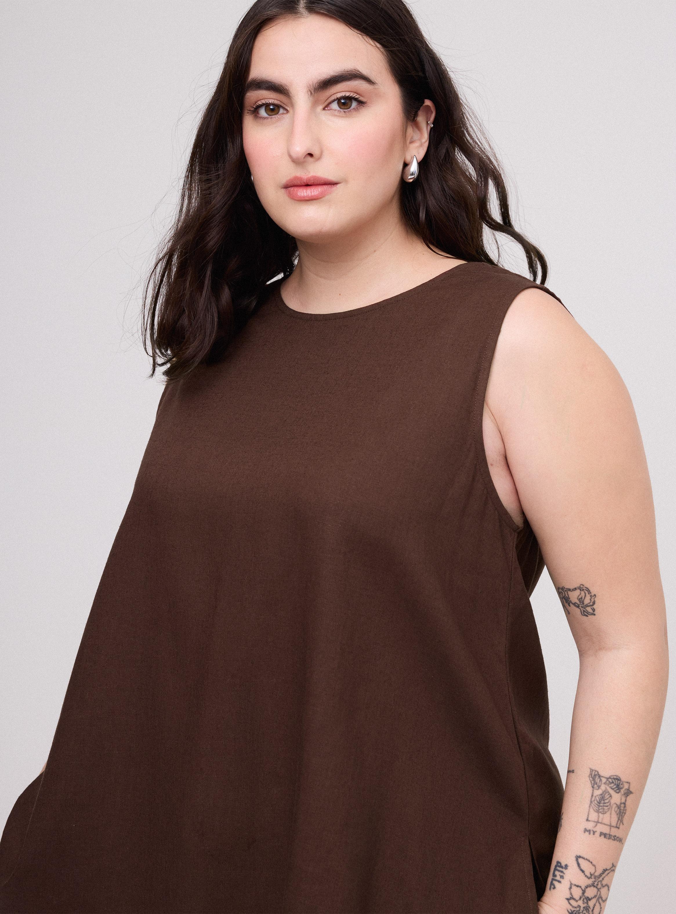 Blusa Cuello Redondo Asimétrica sin Mangas-2