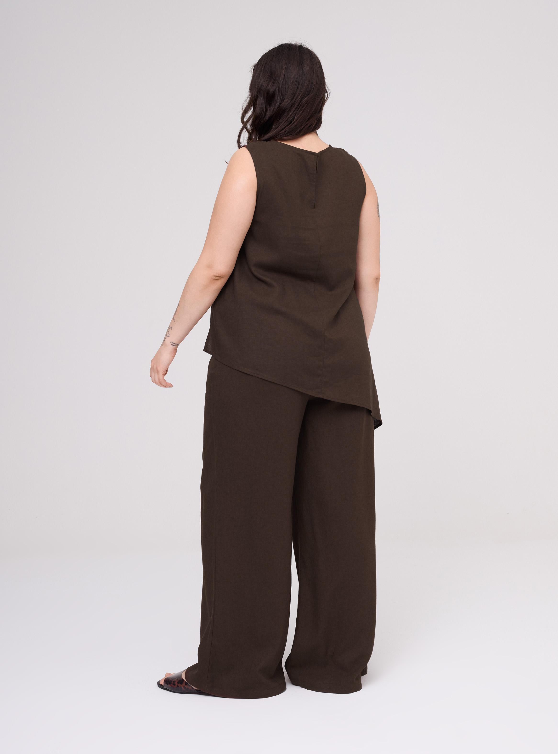 Pantalón Wide Leg Tiro Alto Cordón Ajustable-5