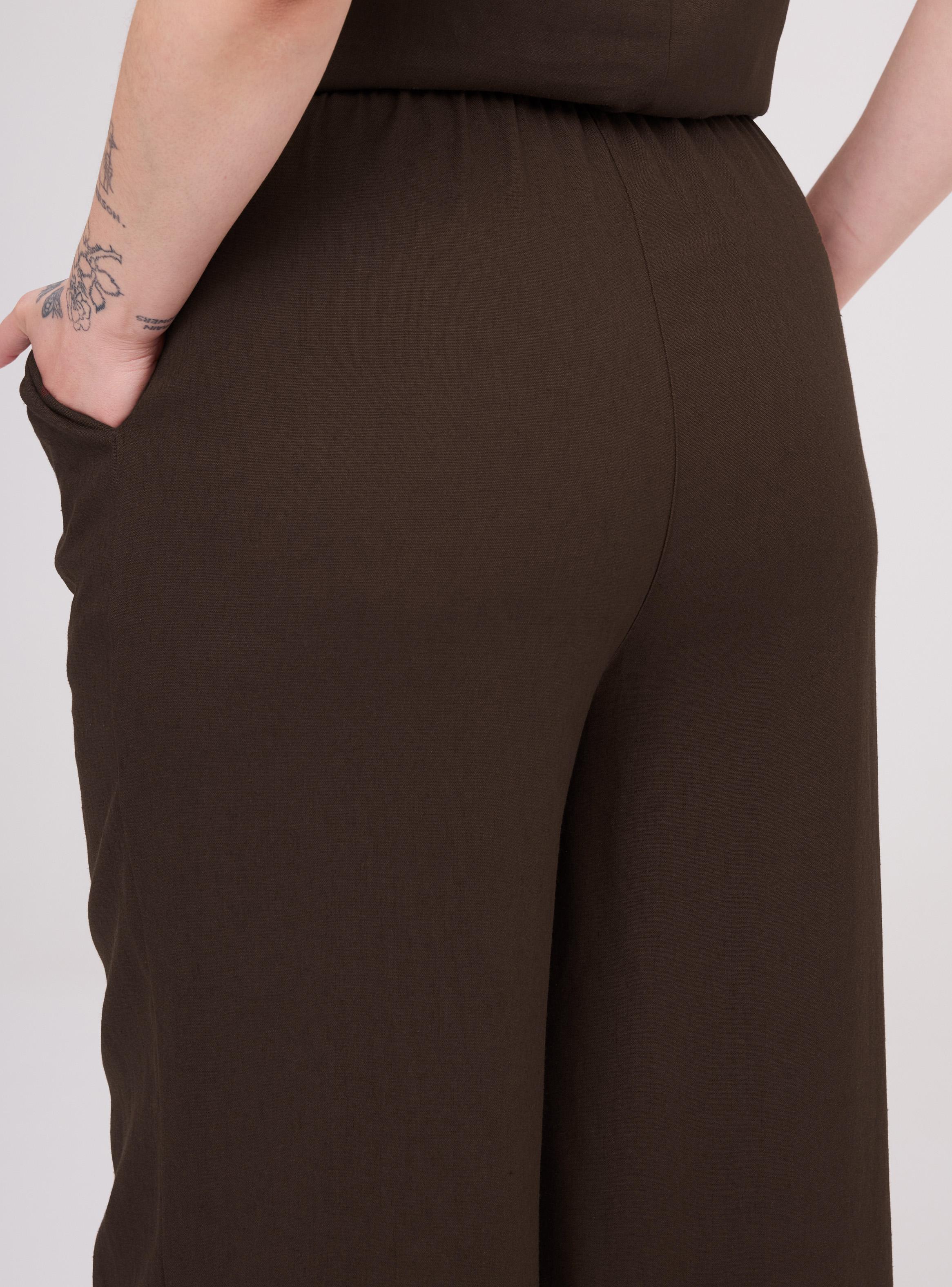Pantalón Wide Leg Tiro Alto Cordón Ajustable-3