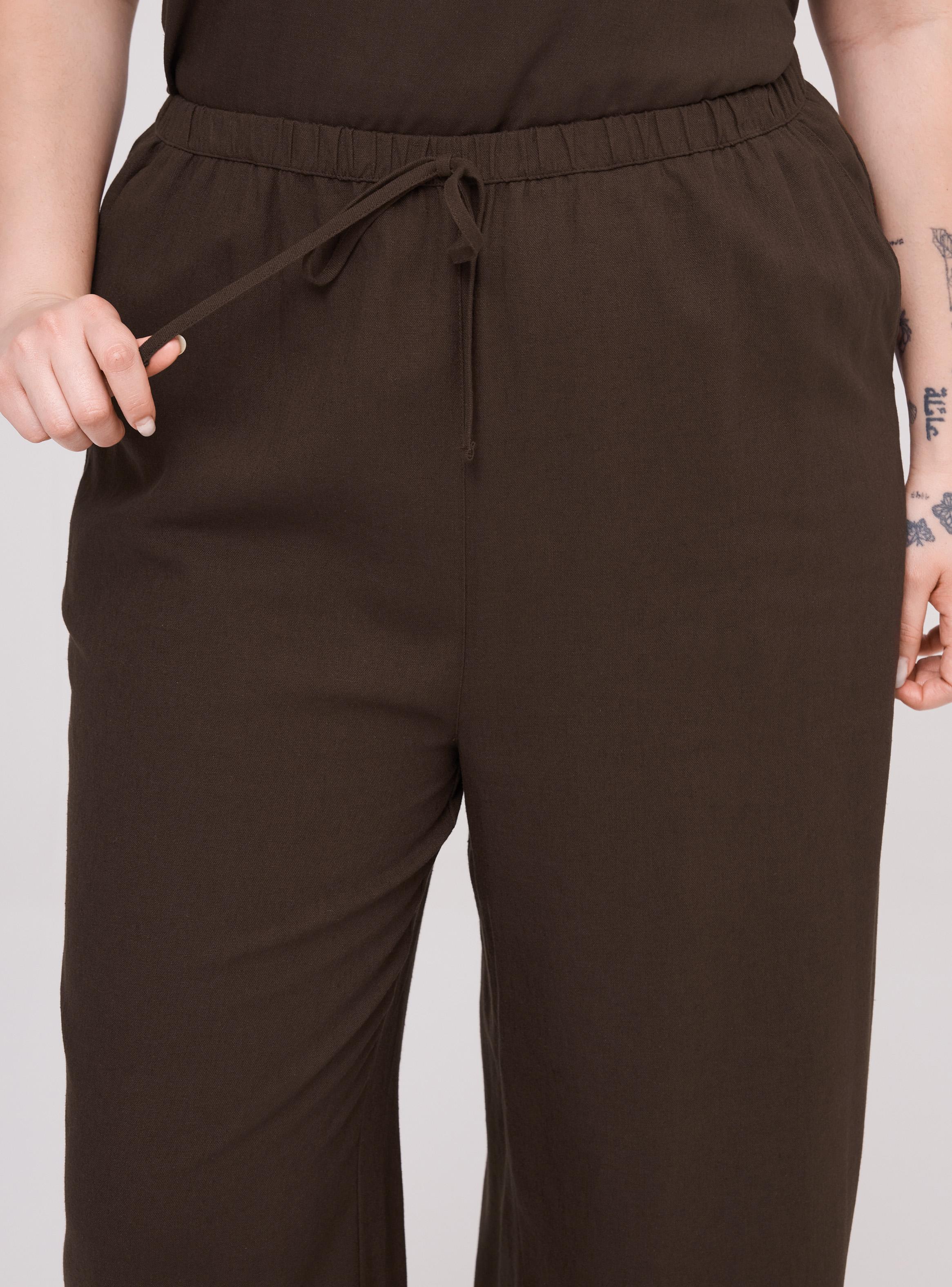 Pantalón Wide Leg Tiro Alto Cordón Ajustable-2