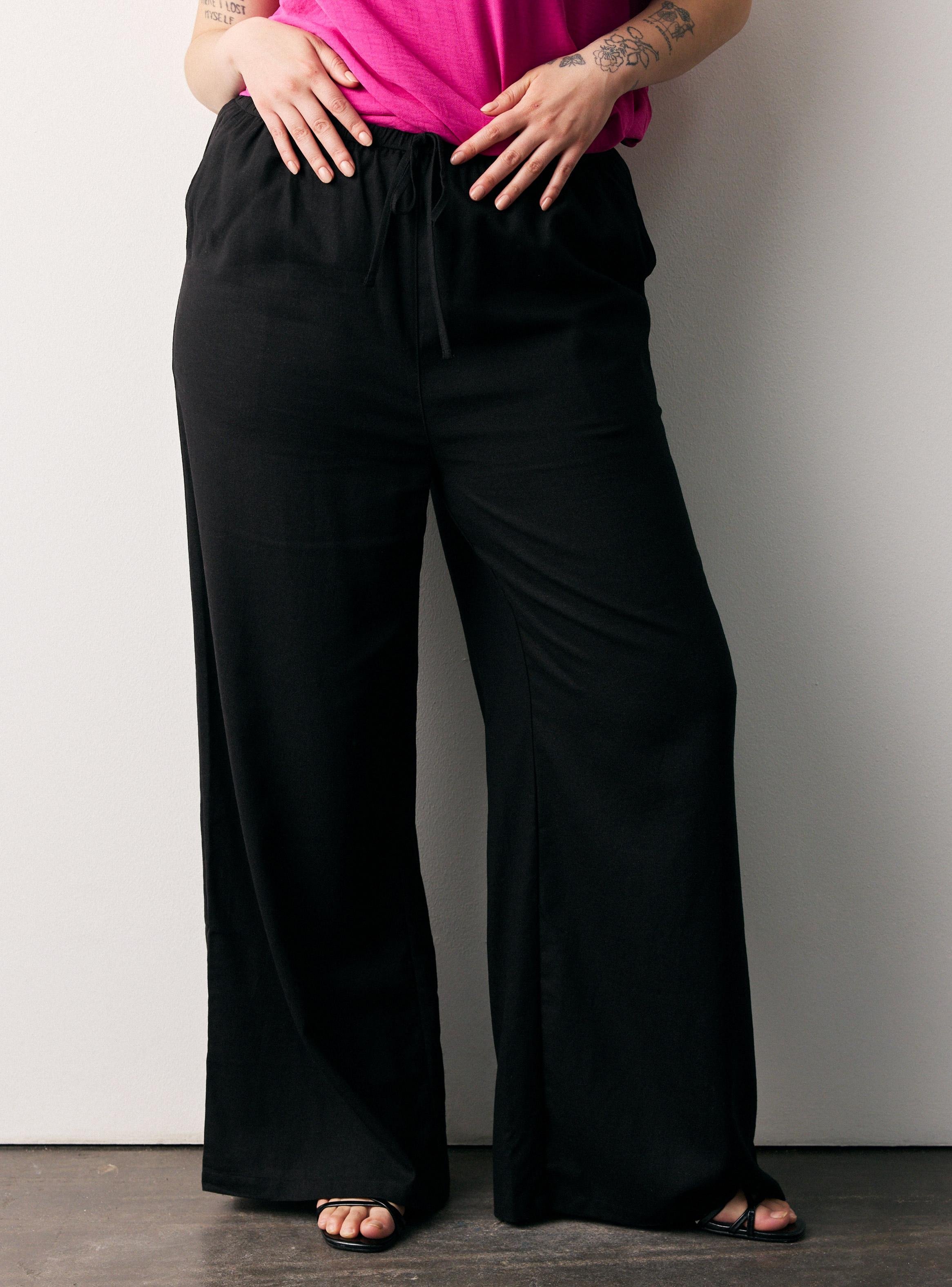 Pantalón Wide Leg Tiro Alto Cordón Ajustable-0