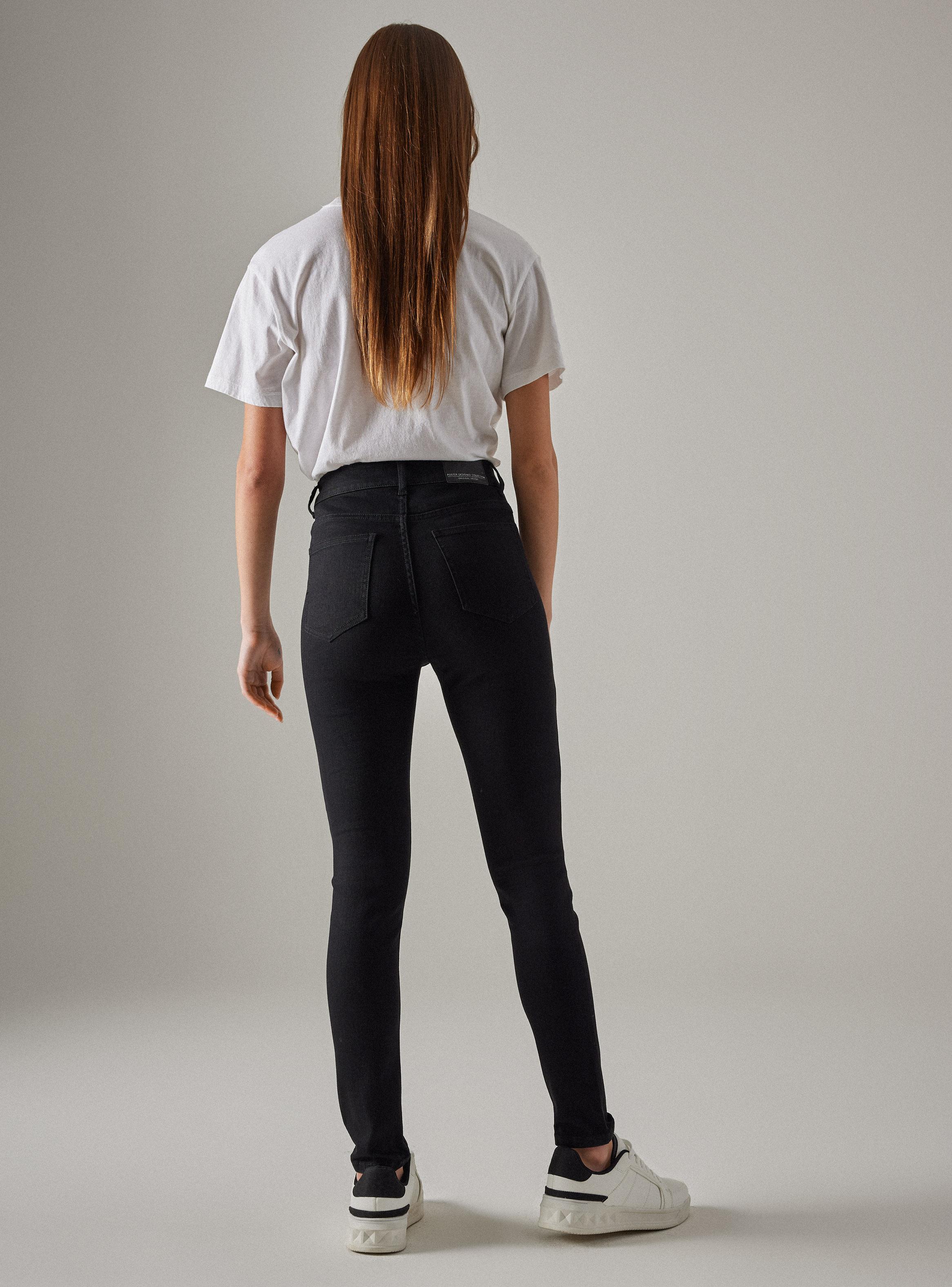 Jeans Básico Alto Denim Bolsillos-5