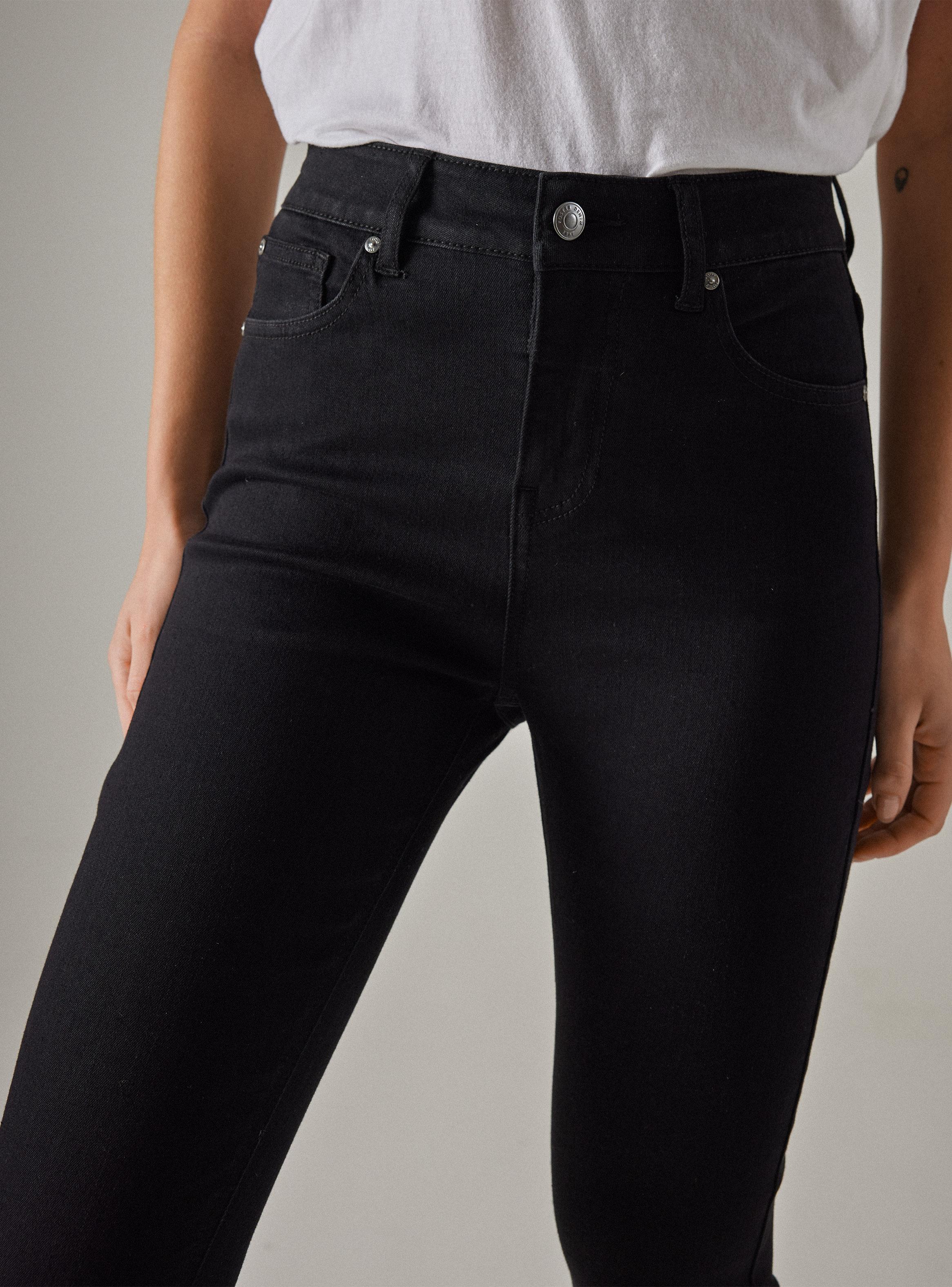 Jeans Básico Alto Denim Bolsillos-2