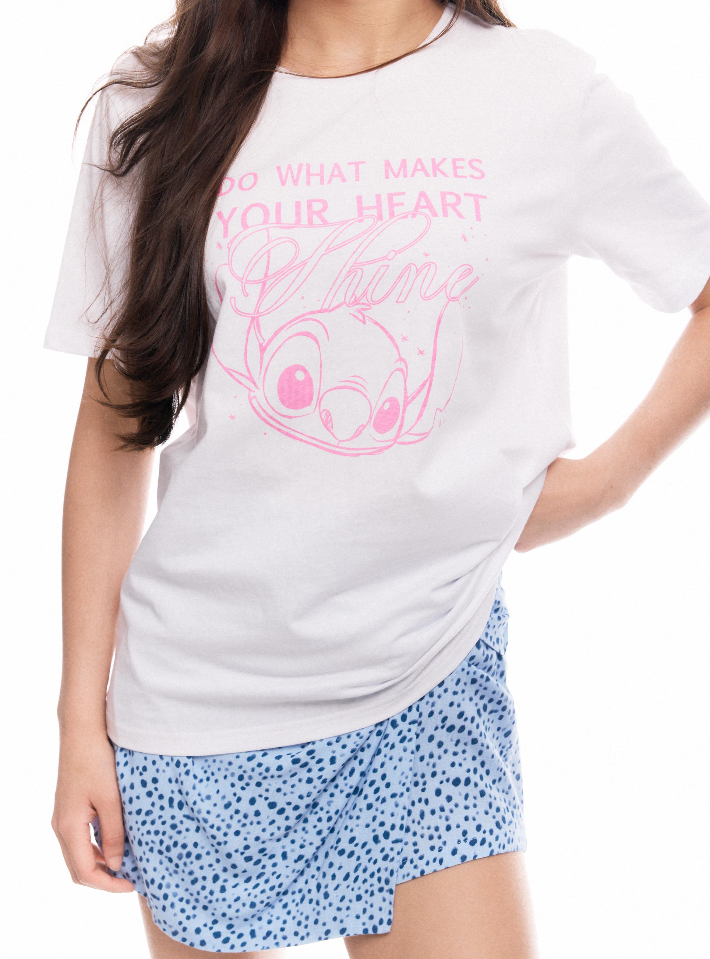 Polera Licencia Stitch Heart Shine-3