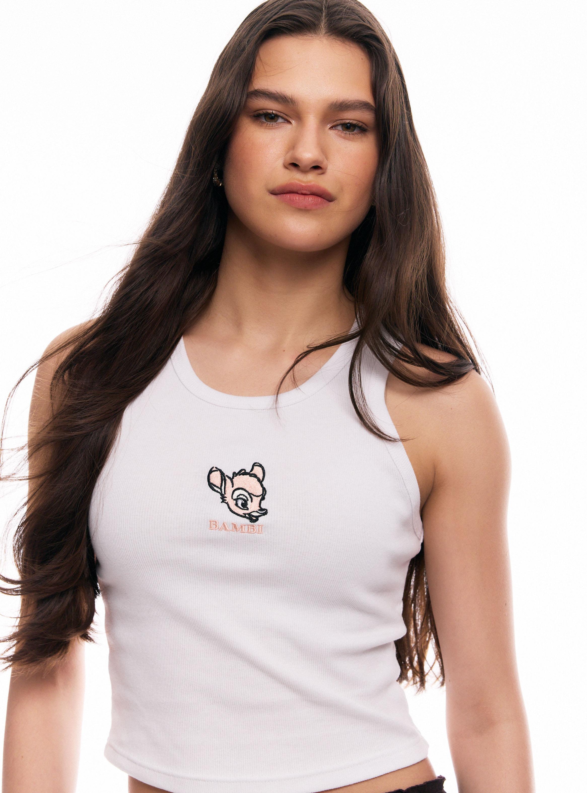 Polera Tank Licencia Bambi Bordado-2