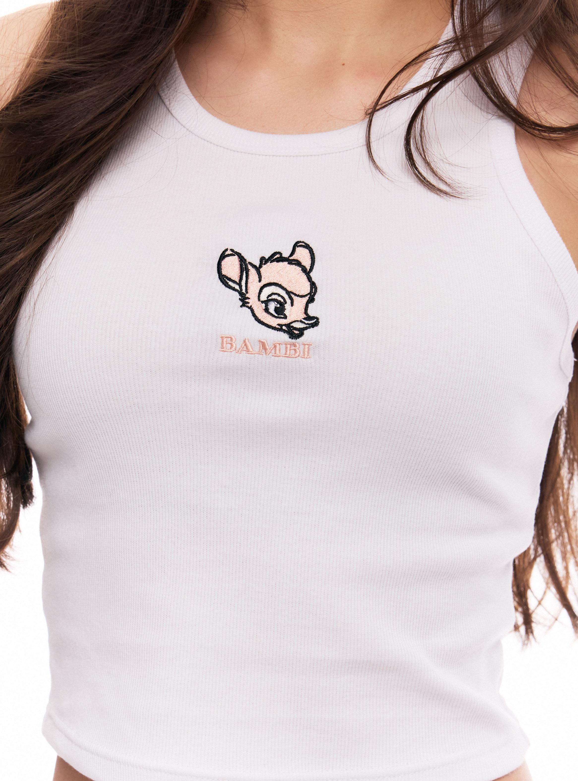 Polera Tank Licencia Bambi Bordado-3