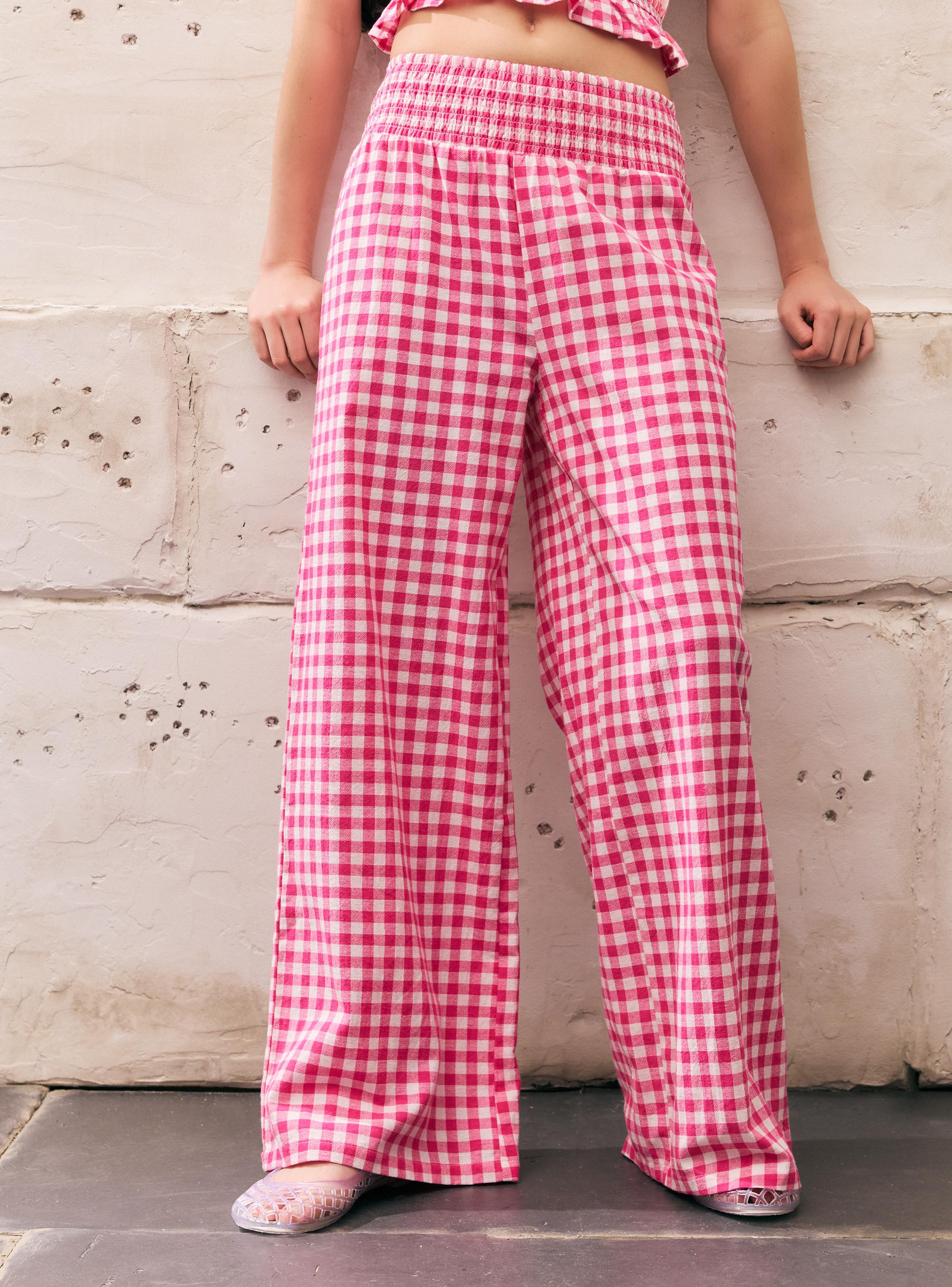 Pantalón Wide Leg Tiro Alto con Pretina Fruncida-0