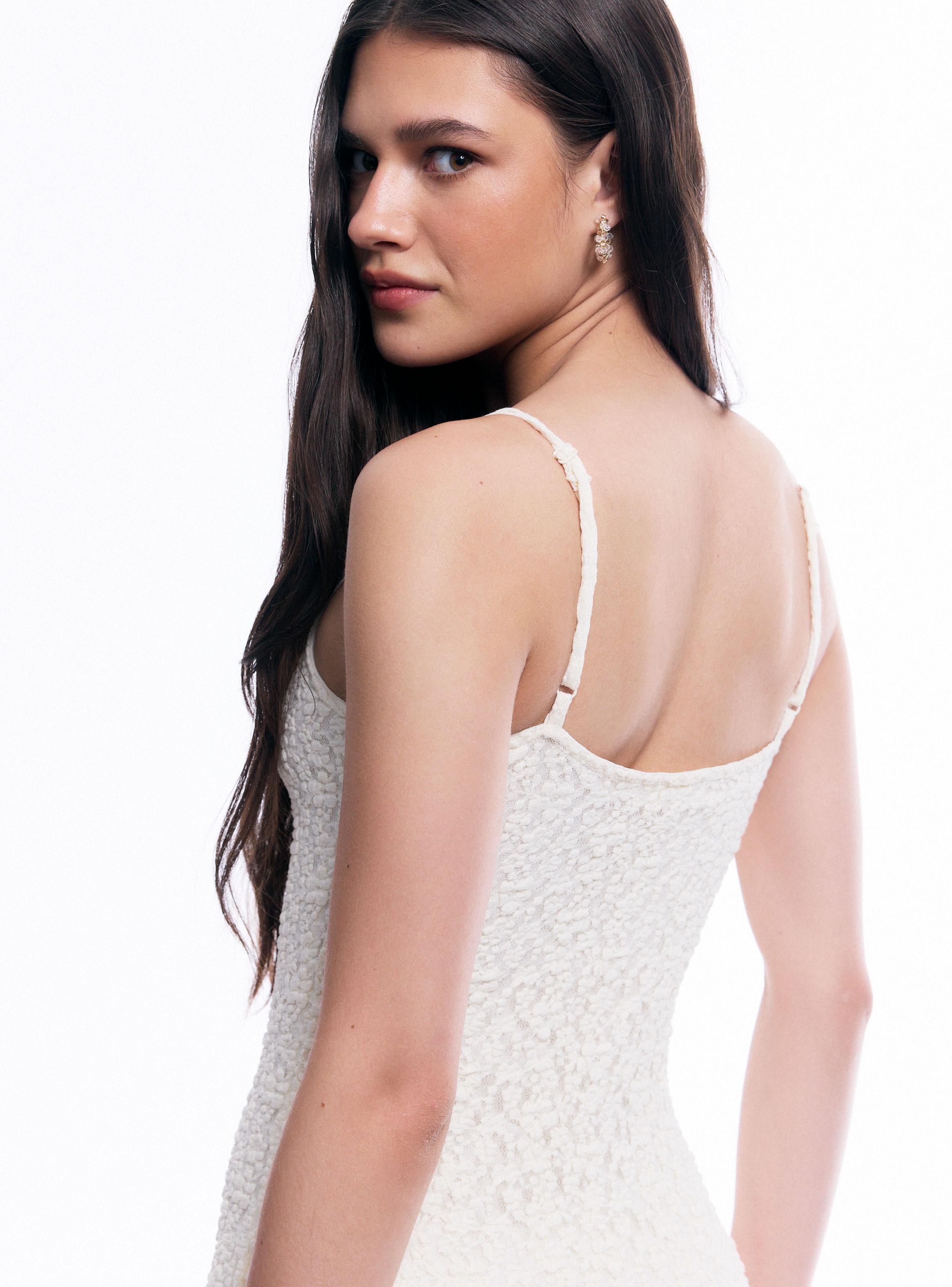 Vestido Maxi de Encaje con Tirantes-3