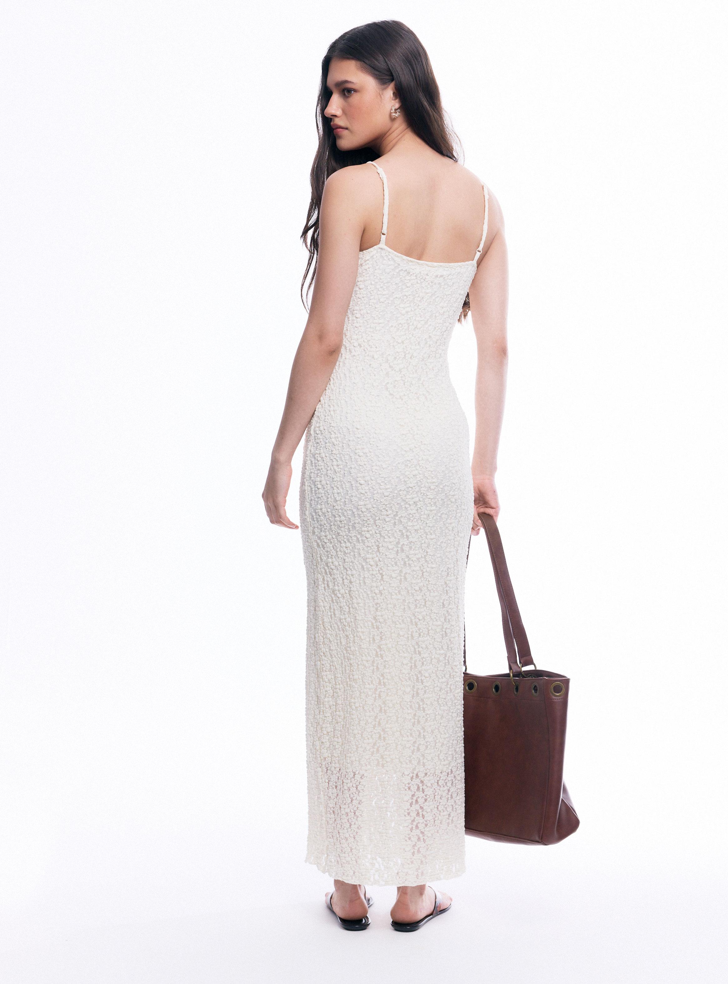 Vestido Maxi de Encaje con Tirantes-1