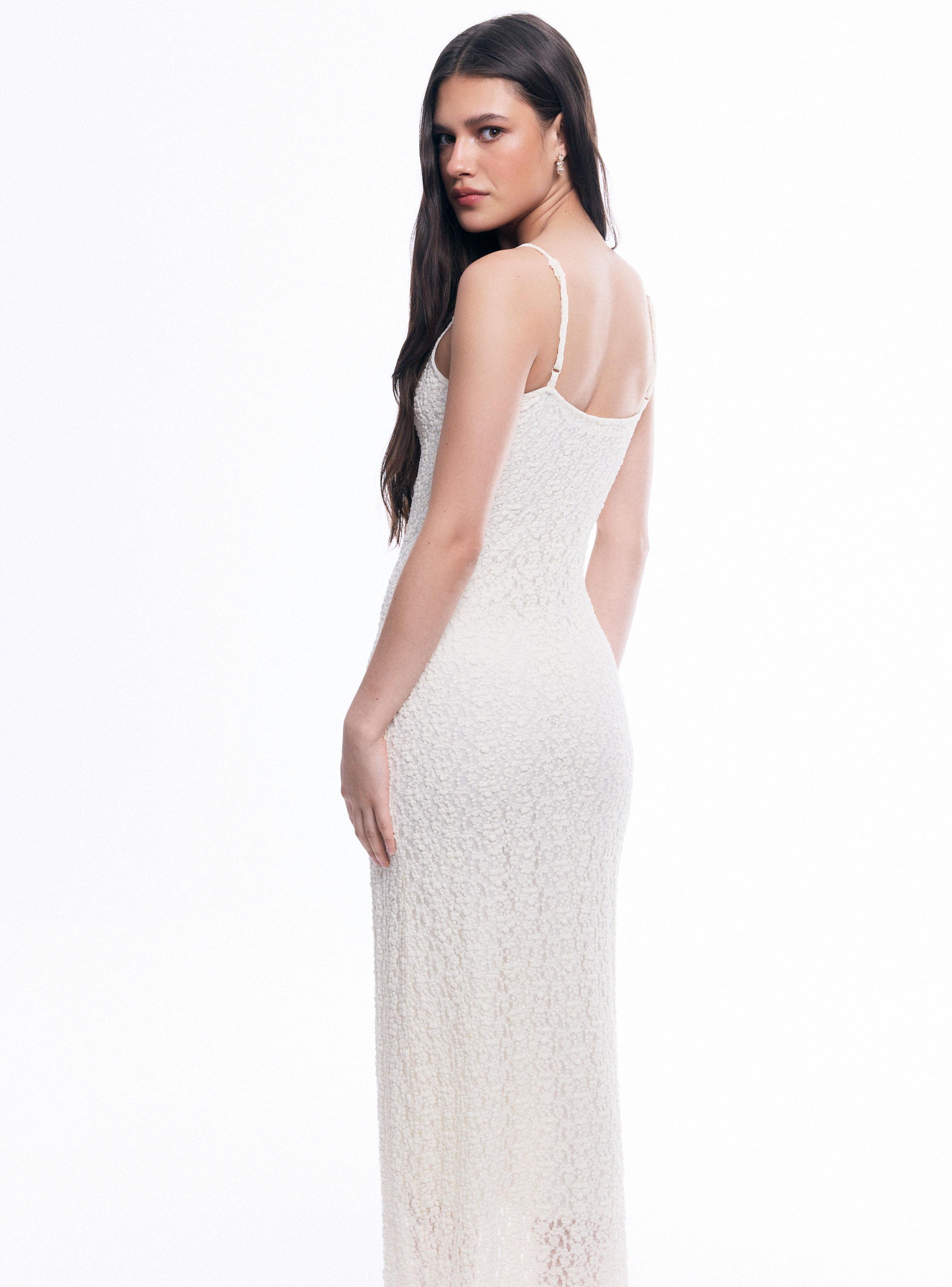 Vestido Maxi de Encaje con Tirantes-5