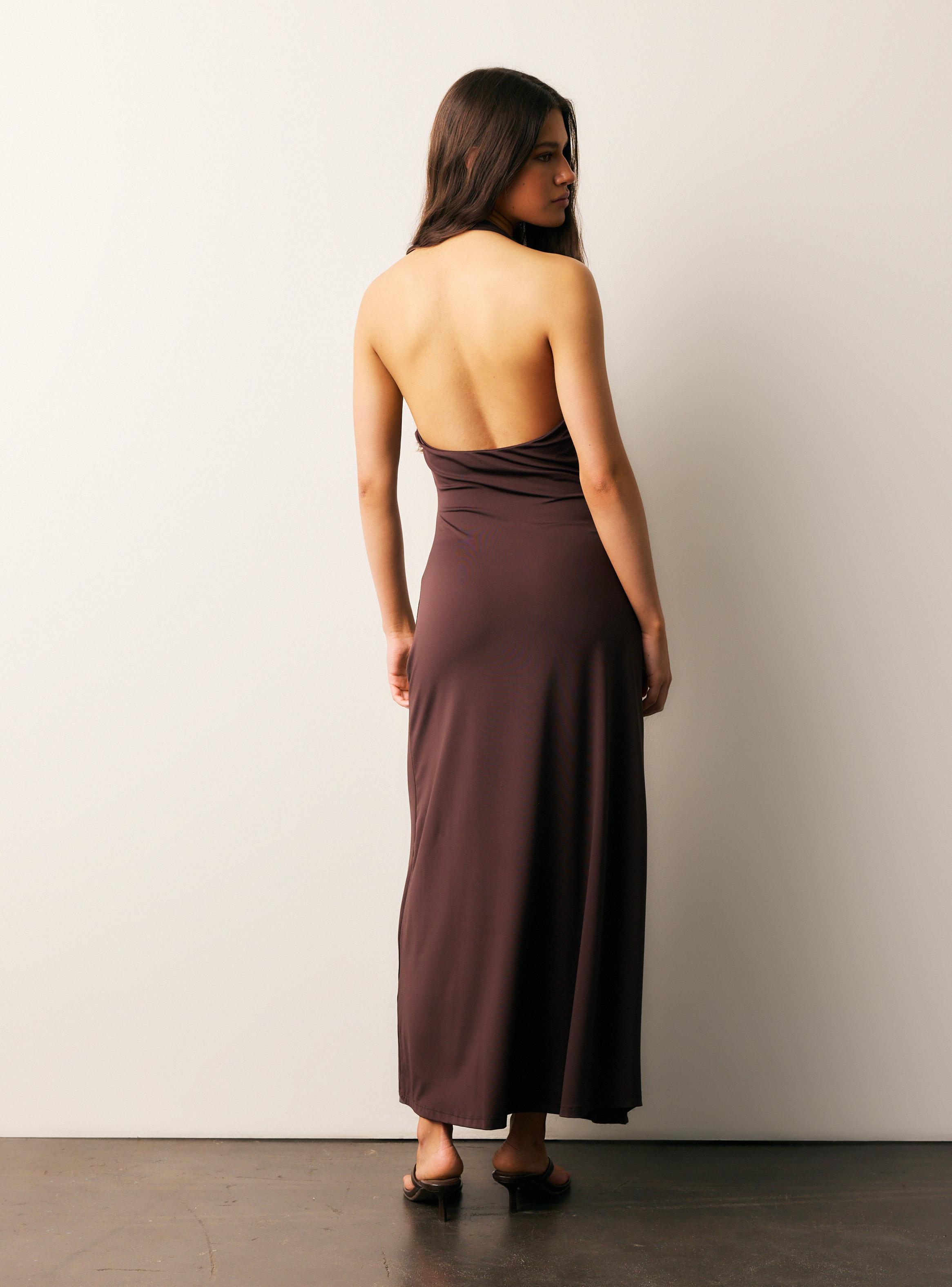 Vestido Largo Cuello Halter-5