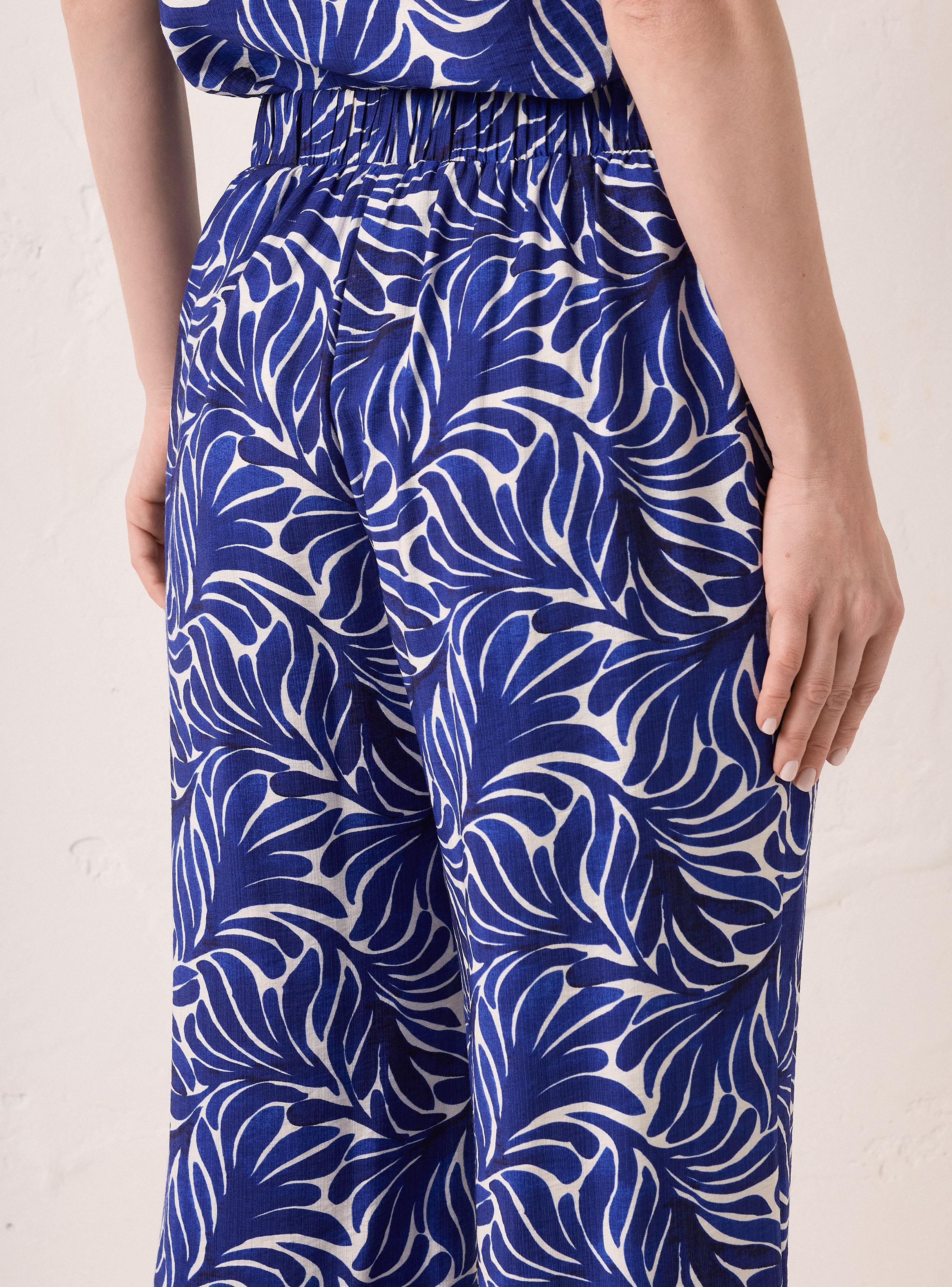 Pantalón Palazzo Full Estampado con Lazo-3