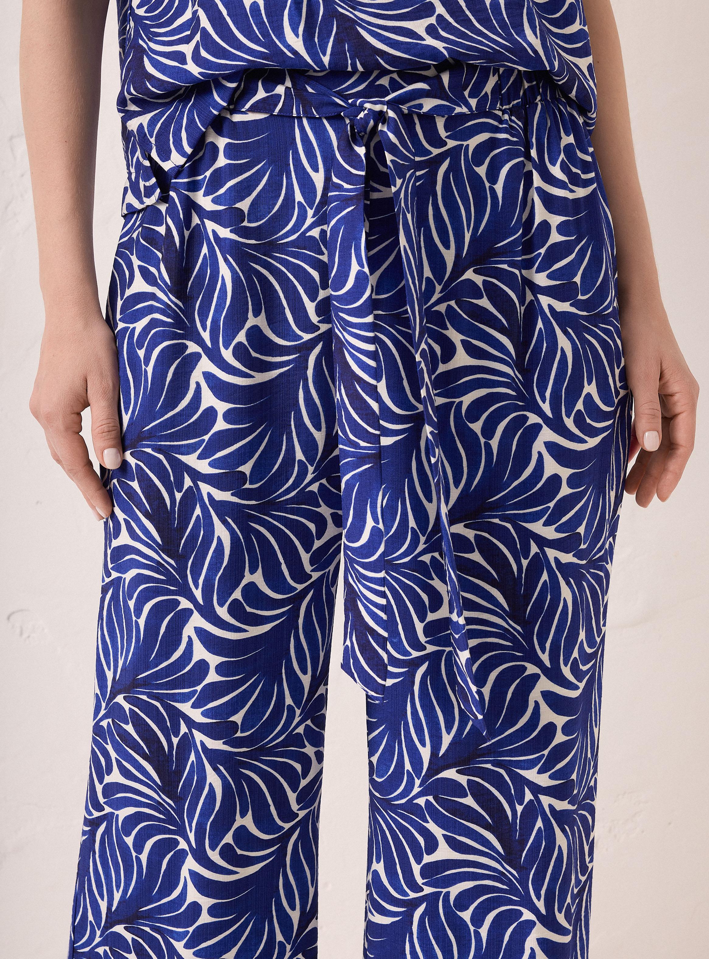 Pantalón Palazzo Full Estampado con Lazo-2