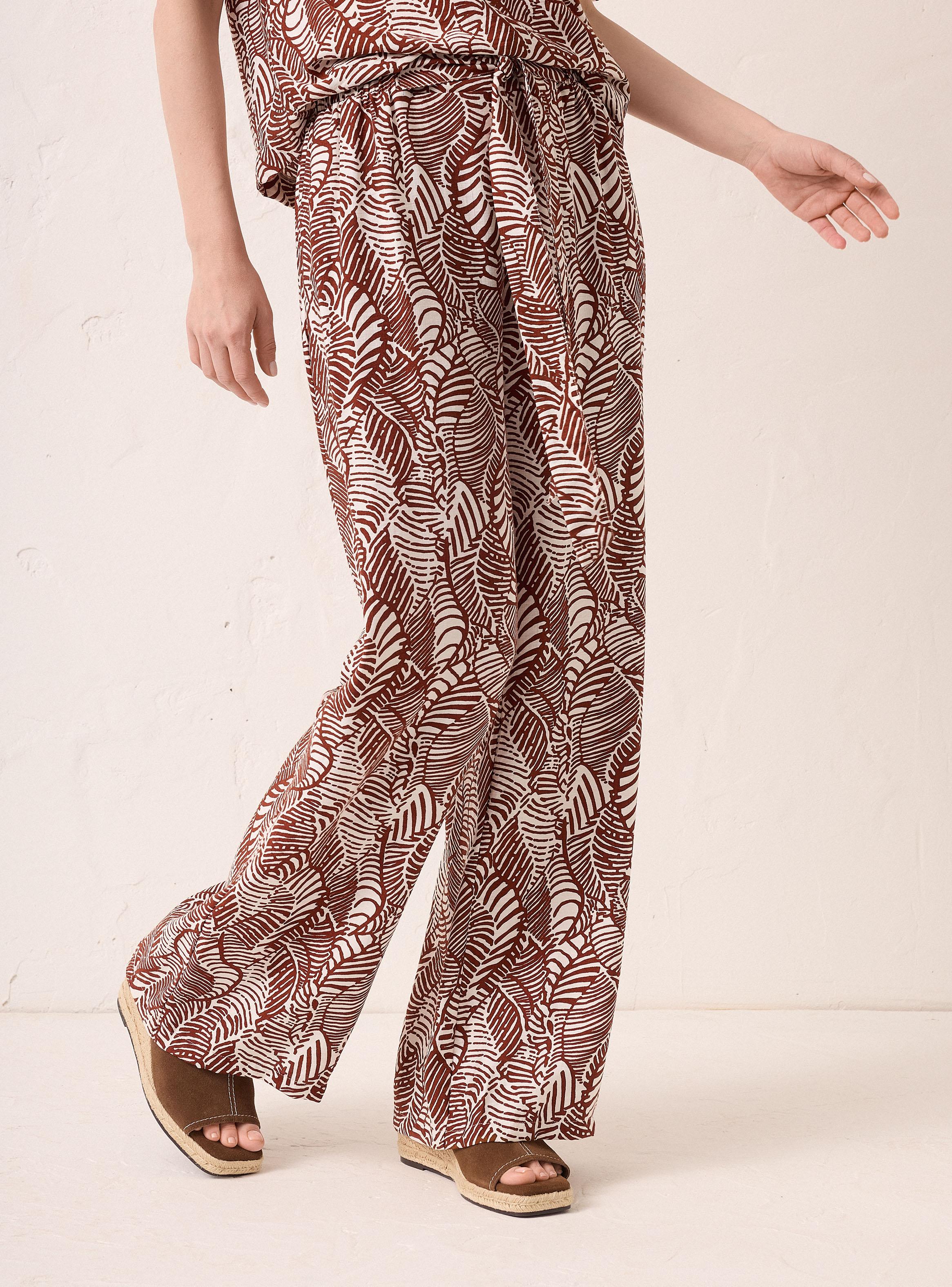 Pantalón Palazzo Full Estampado con Lazo-0