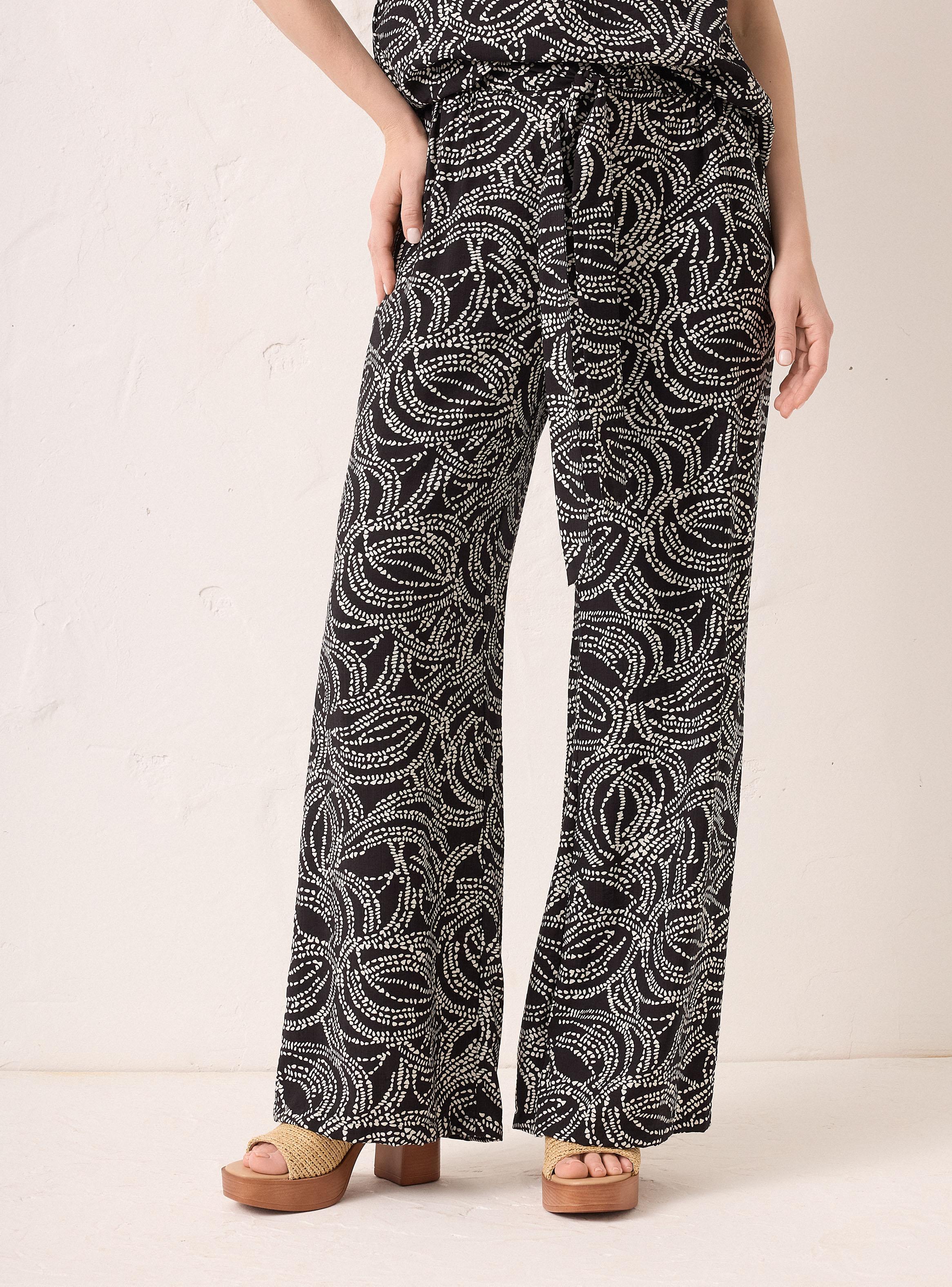 Pantalón Palazzo Full Estampado con Lazo-0
