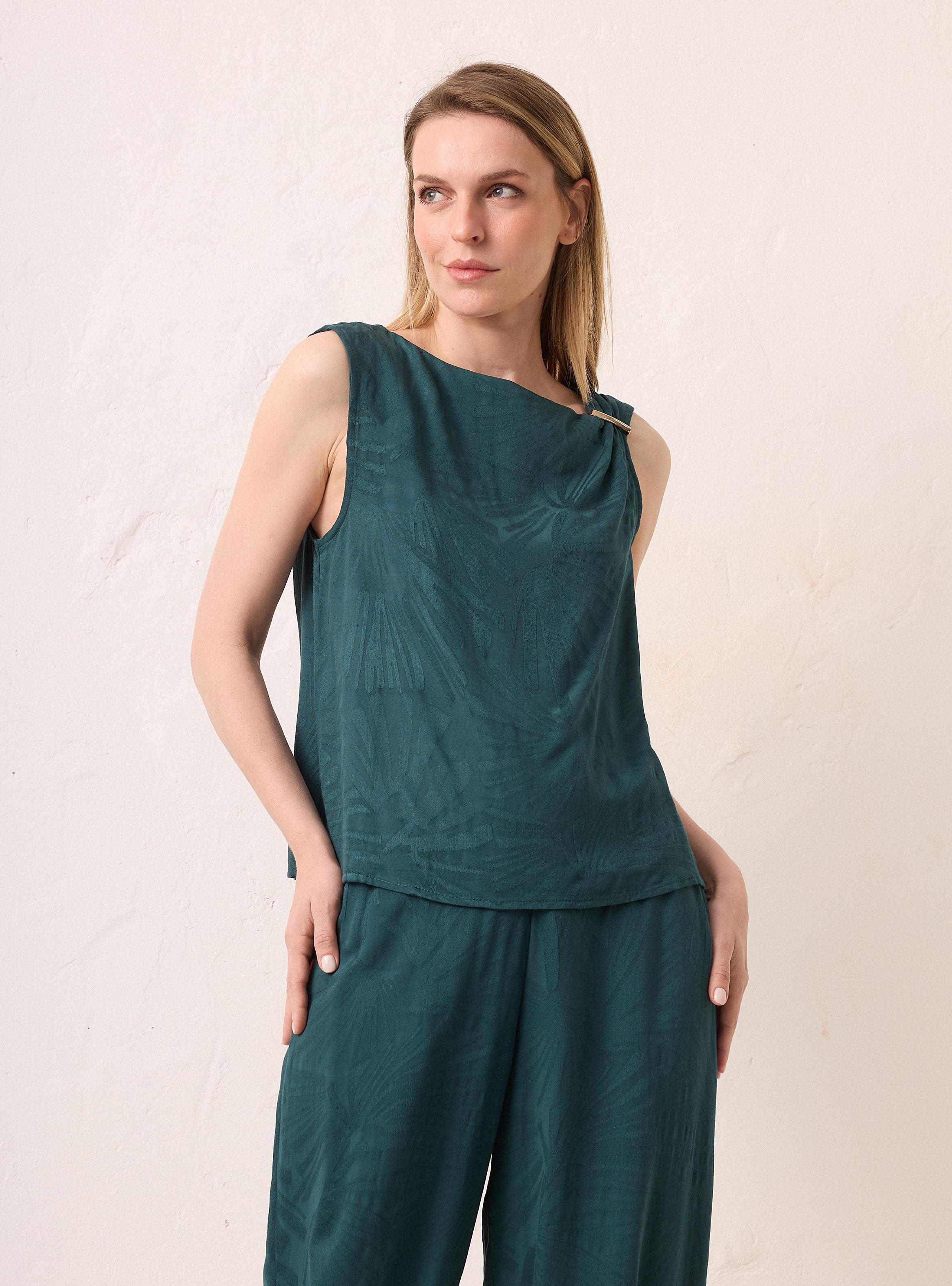 Blusa Argolla Metálico en Escote-0