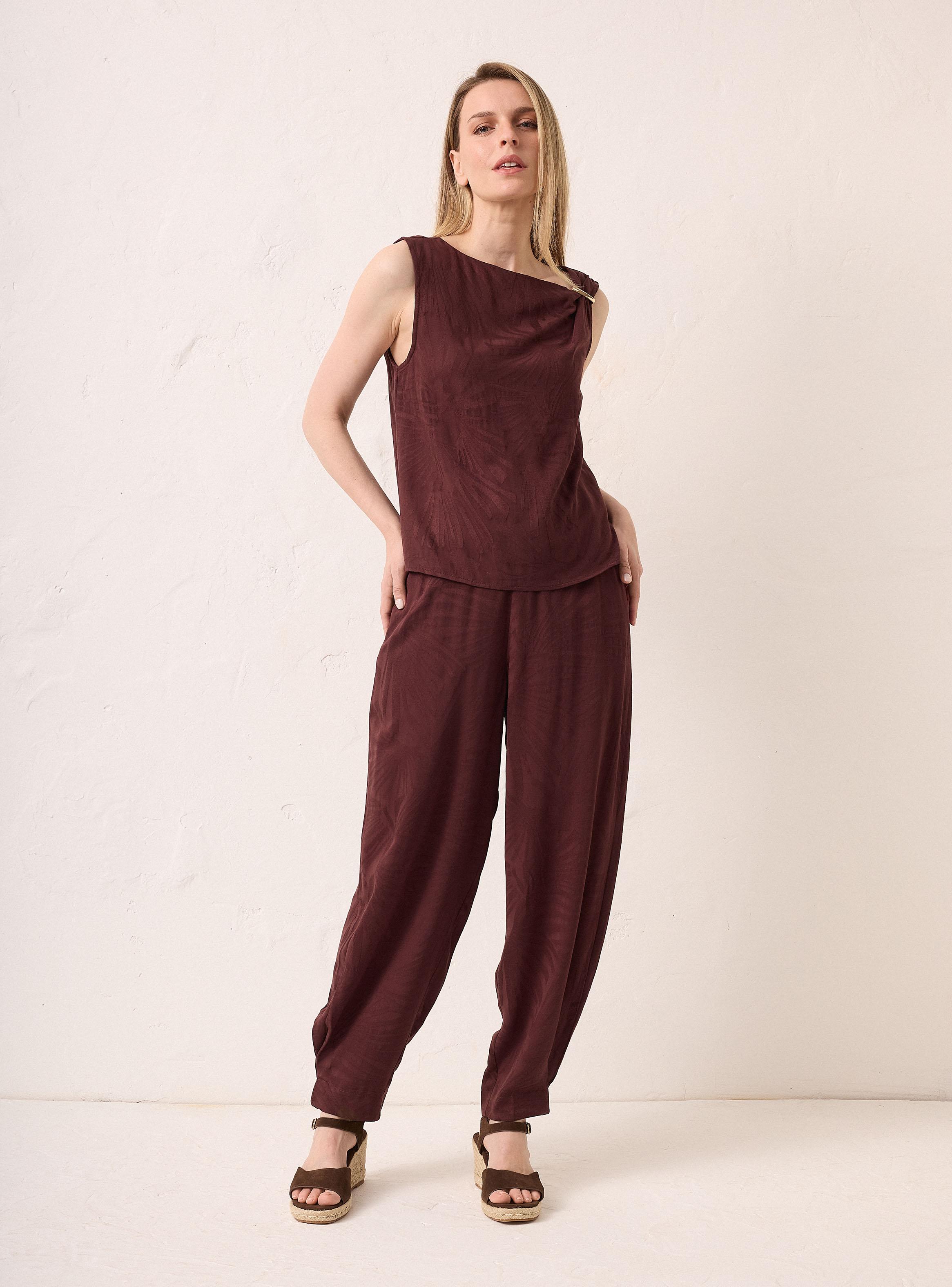 Pantalón Bombacho con Detalle de Alforzas en Cintura-4