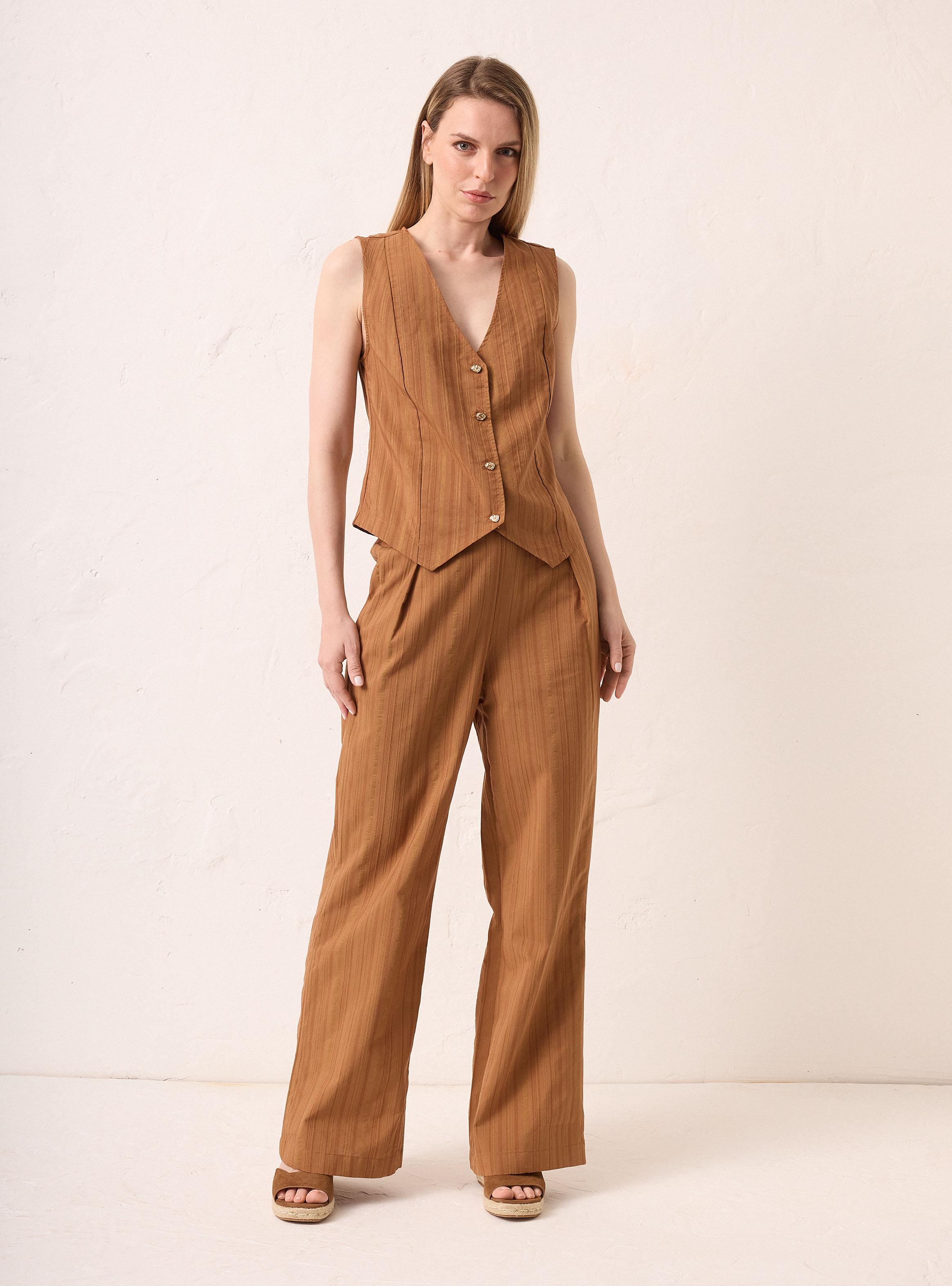 Pantalón Palazzo con Pinzas y Cinturón-4