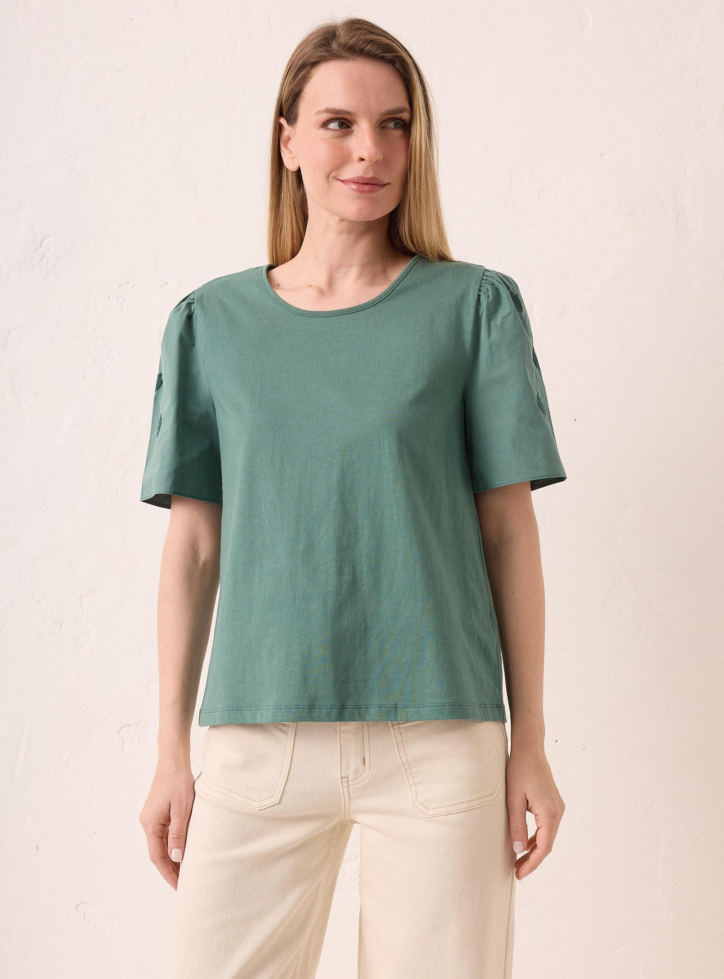 Polera Manga con Bordados-0