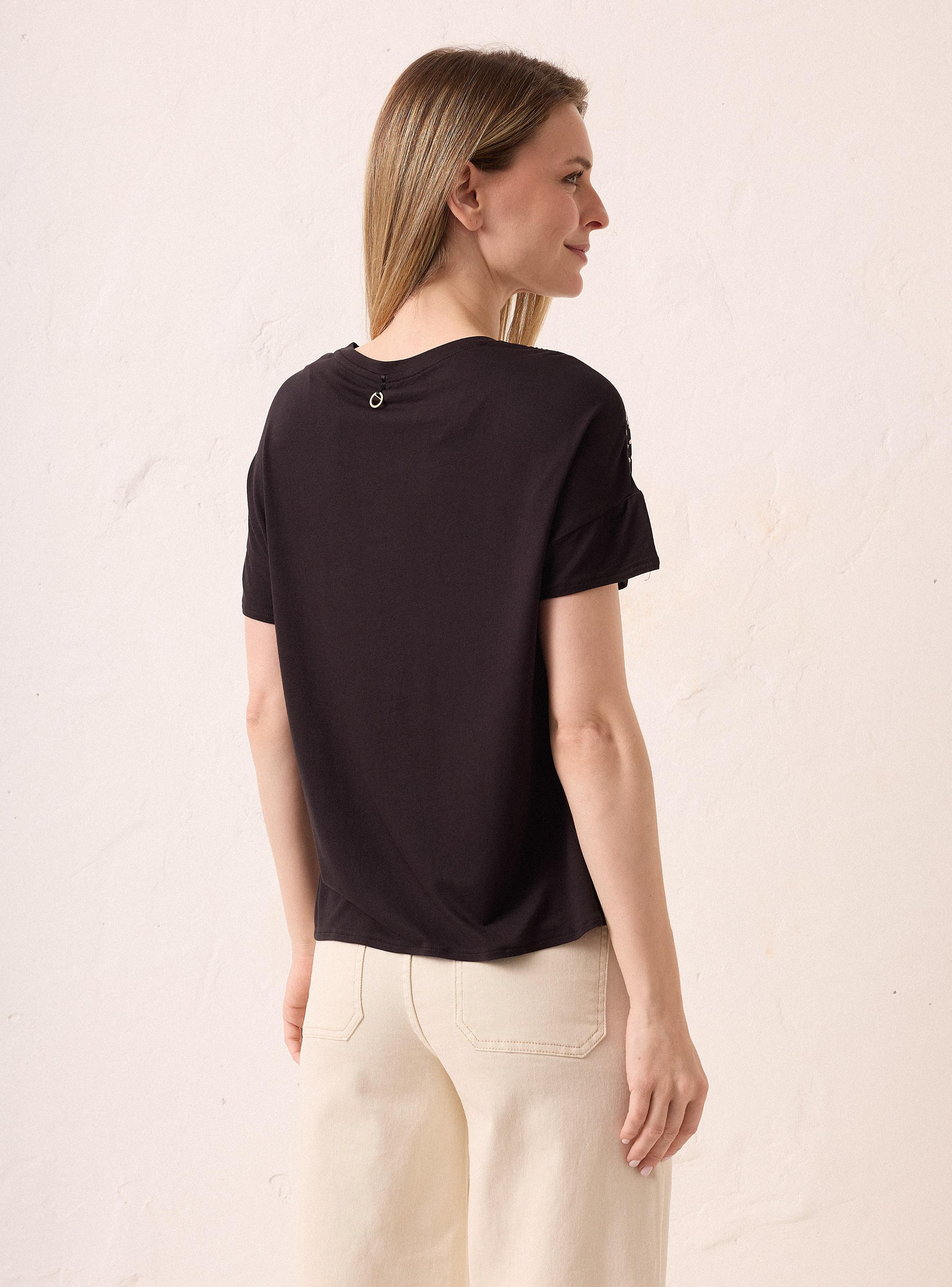 Polera Mezcla de Tela y Puño en Manga-1