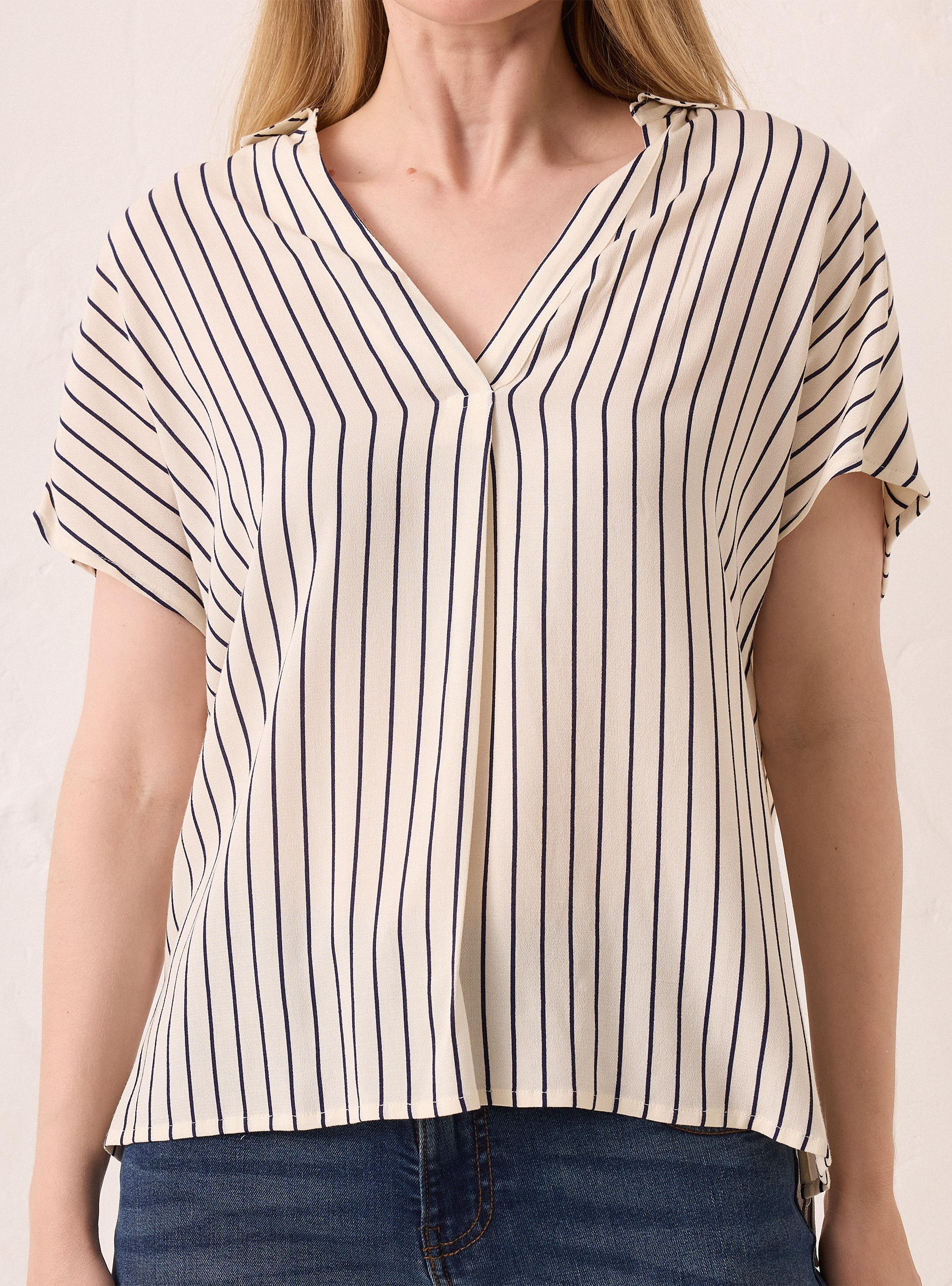 Blusa Manga Corta Rayada Full Print-2