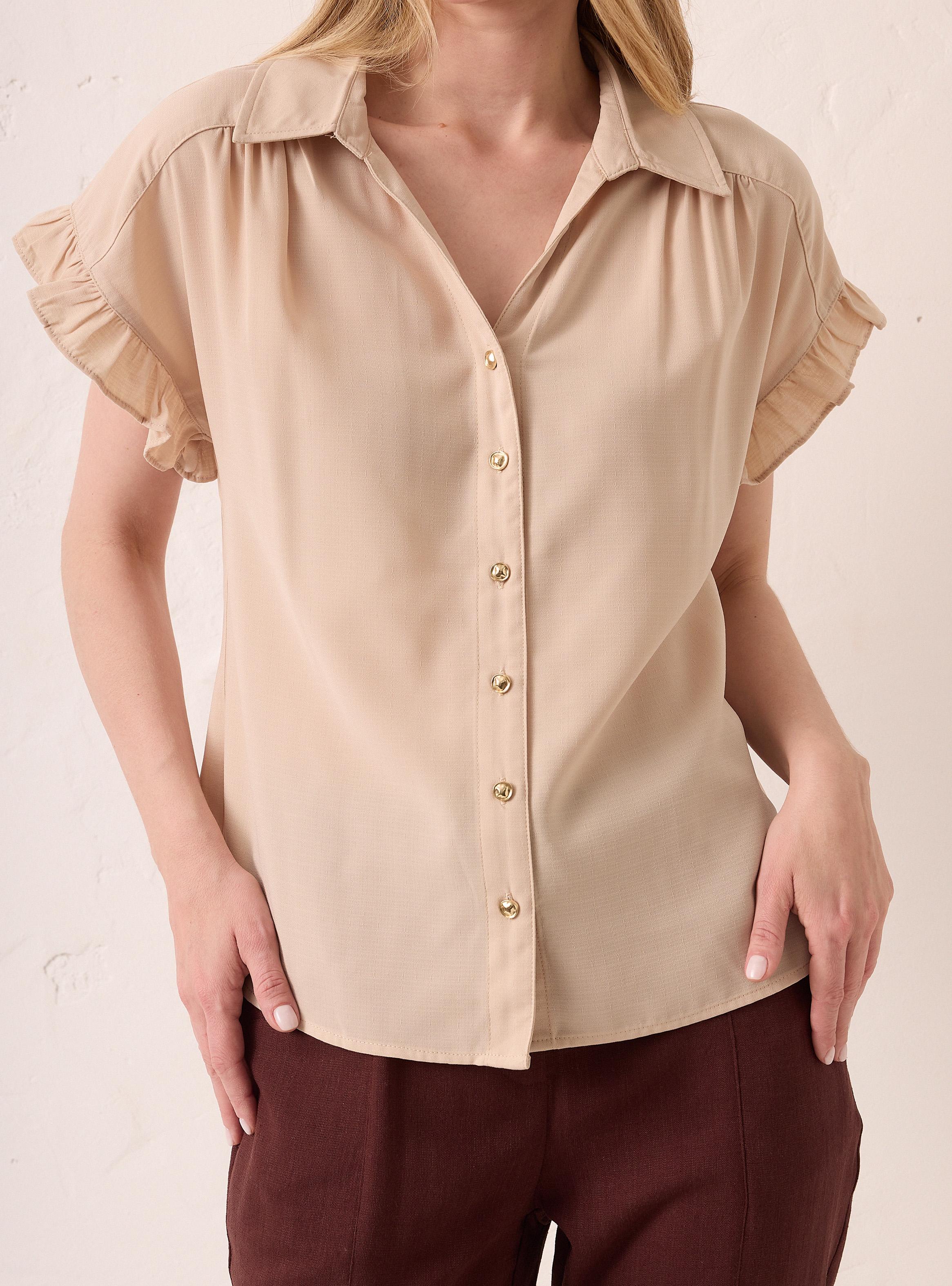 Blusa Cuello Camisero con Aberturas en los Costados-2