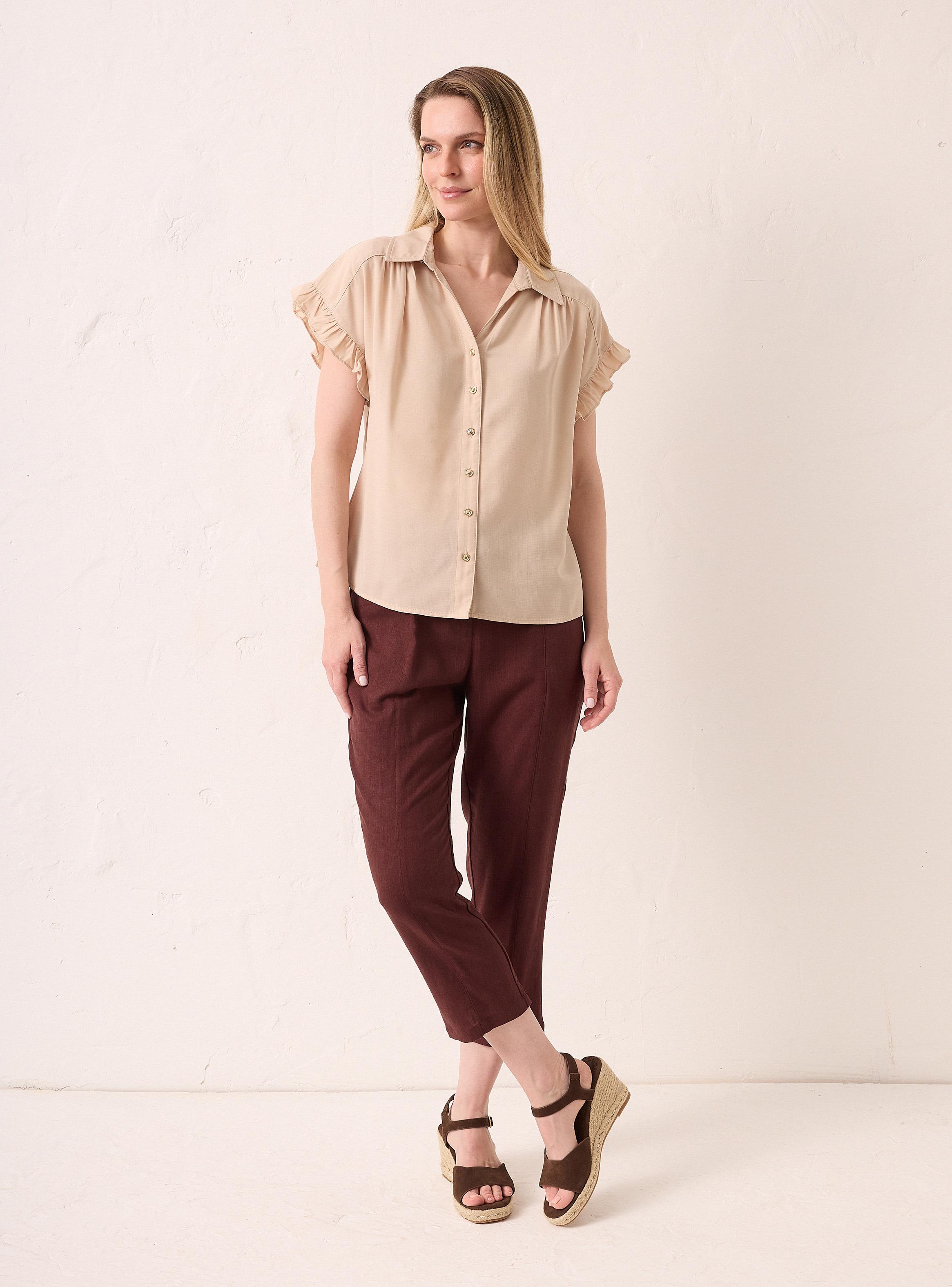 Blusa Cuello Camisero con Aberturas en los Costados-4