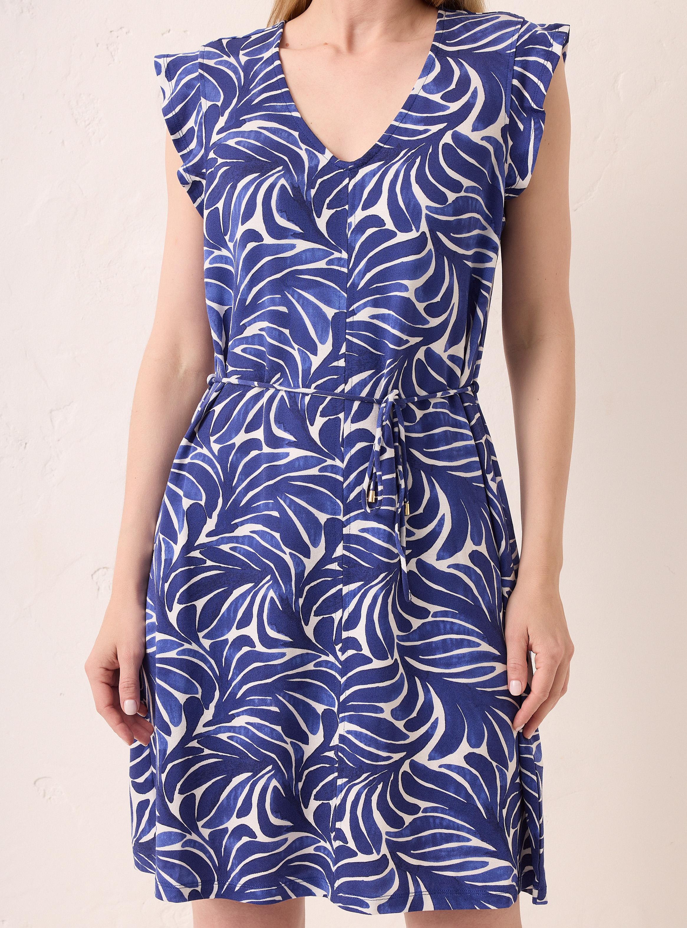 Vestido Escote V Midi con Cinturón-2
