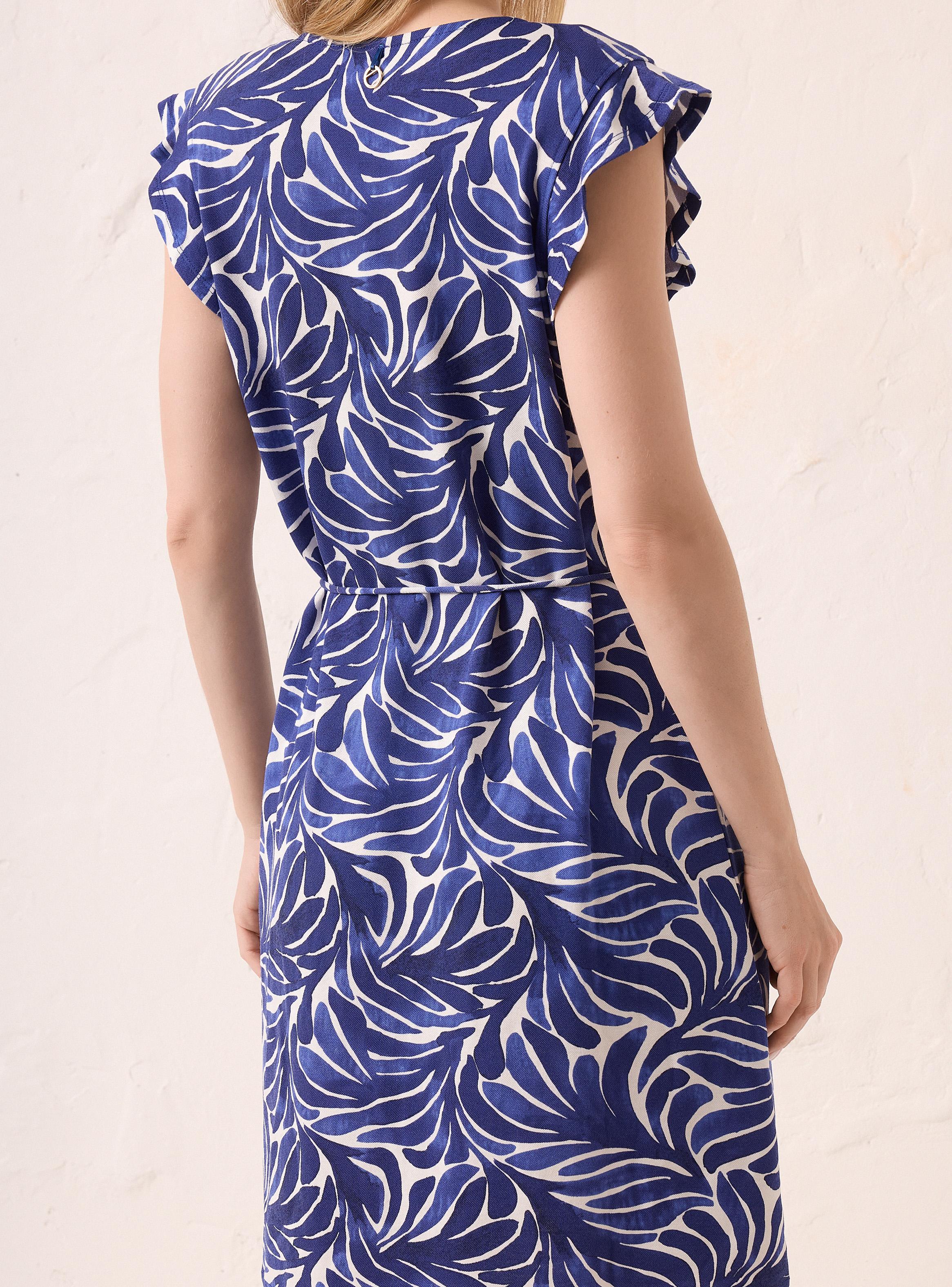 Vestido Escote V Midi con Cinturón-3