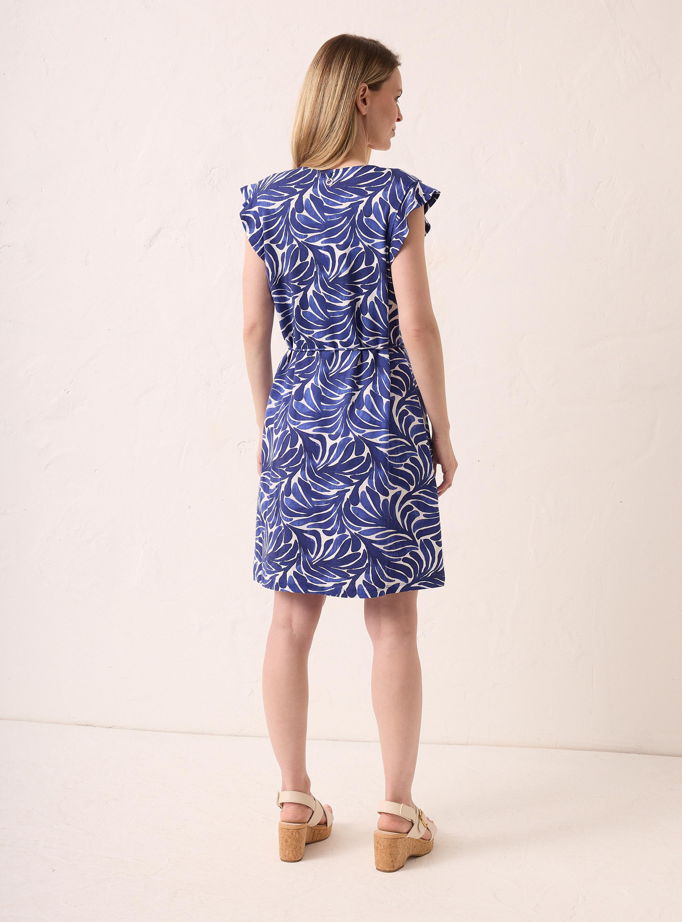 Vestido Escote V Midi con Cinturón-5