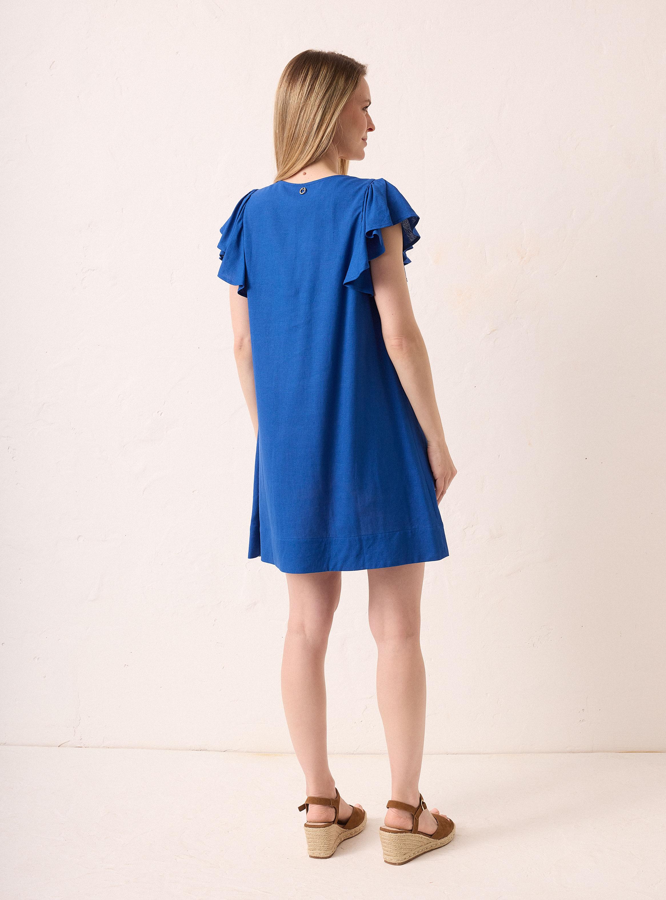 Vestido Midi Escote V con Mangas con Vuelos-5