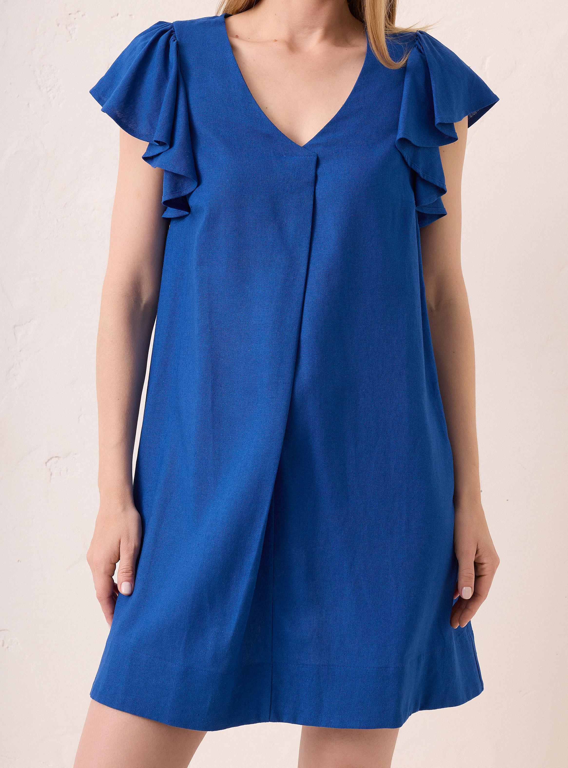 Vestido Midi Escote V con Mangas con Vuelos-2